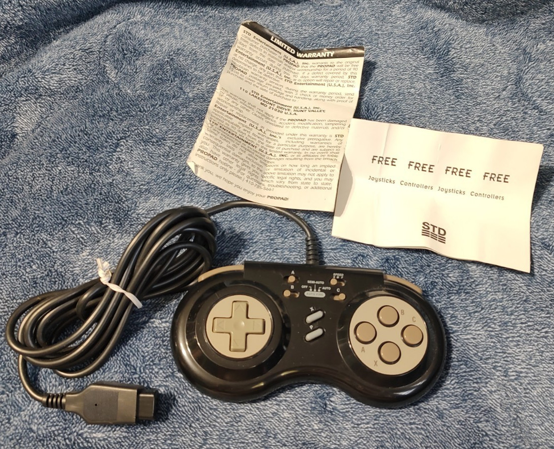 Black InterAct SV-1200 ProPad Controller for 3DO, Extra Long Cord 6 Fire Buttons