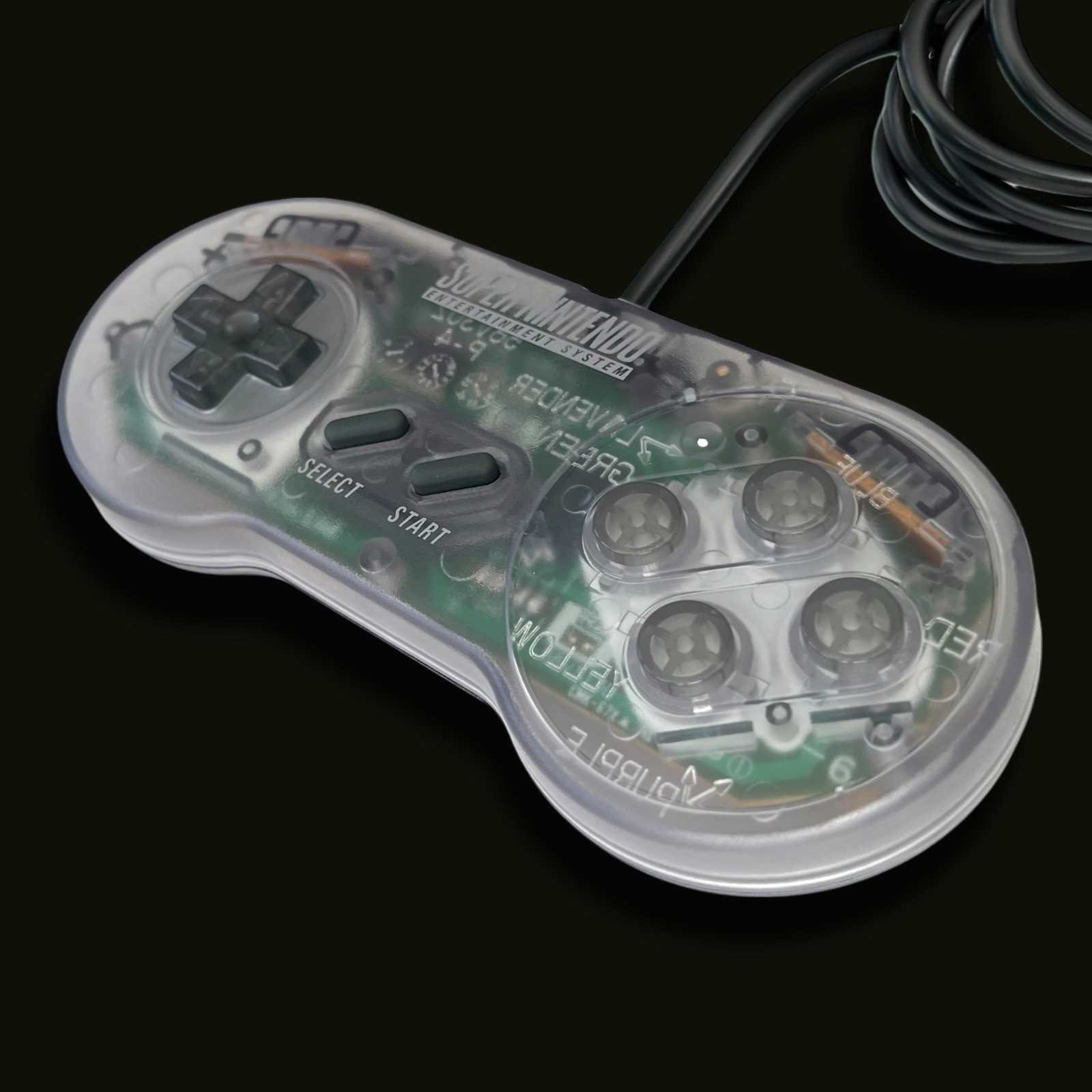 Custom OEM Super Nintendo Controller Smoke Clear NEW 6ft Cable Tested SNES SFC