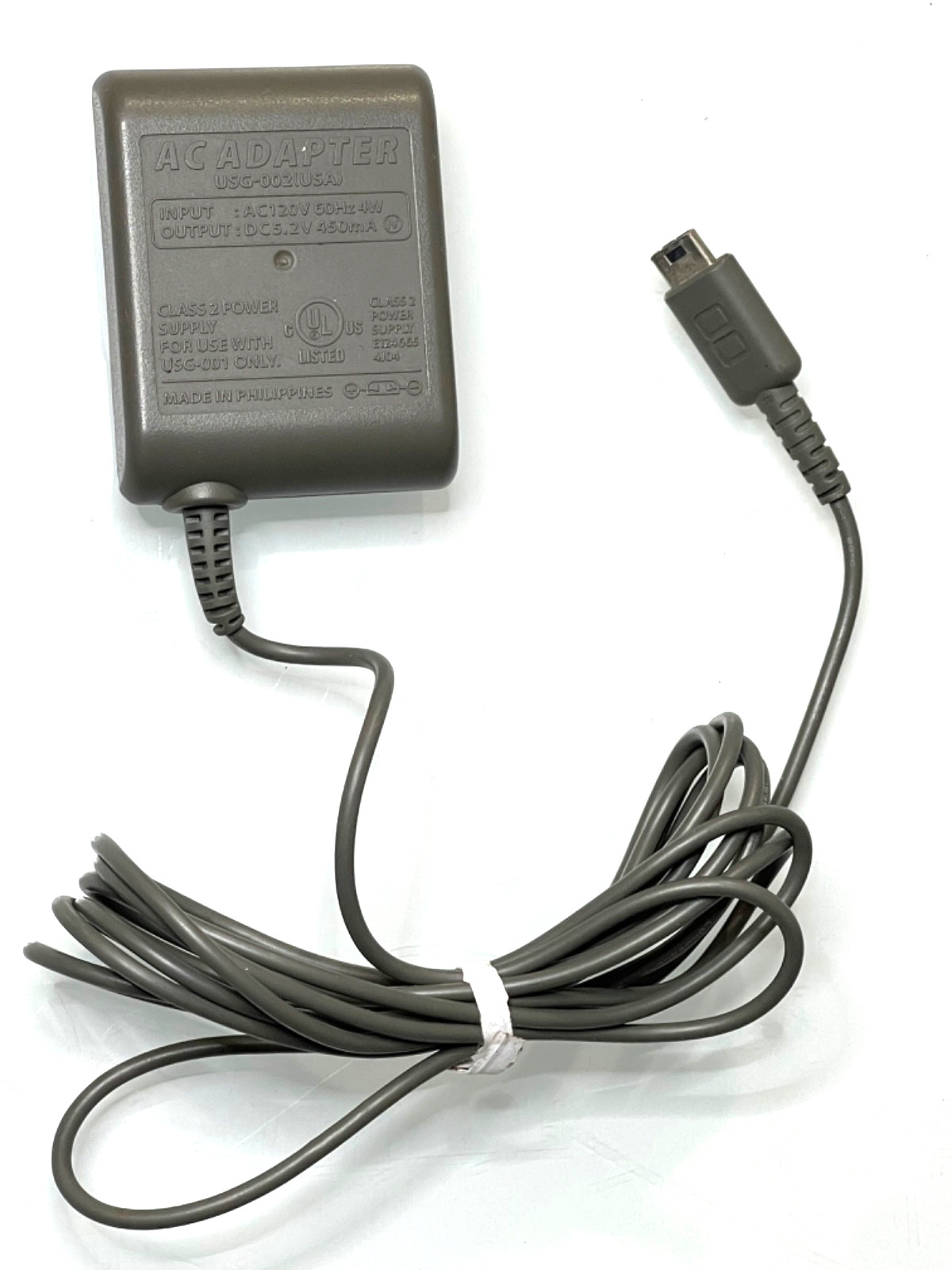 OEM Nintendo DS Original AC Adapter Charger (USG-002) USA Gray Tested