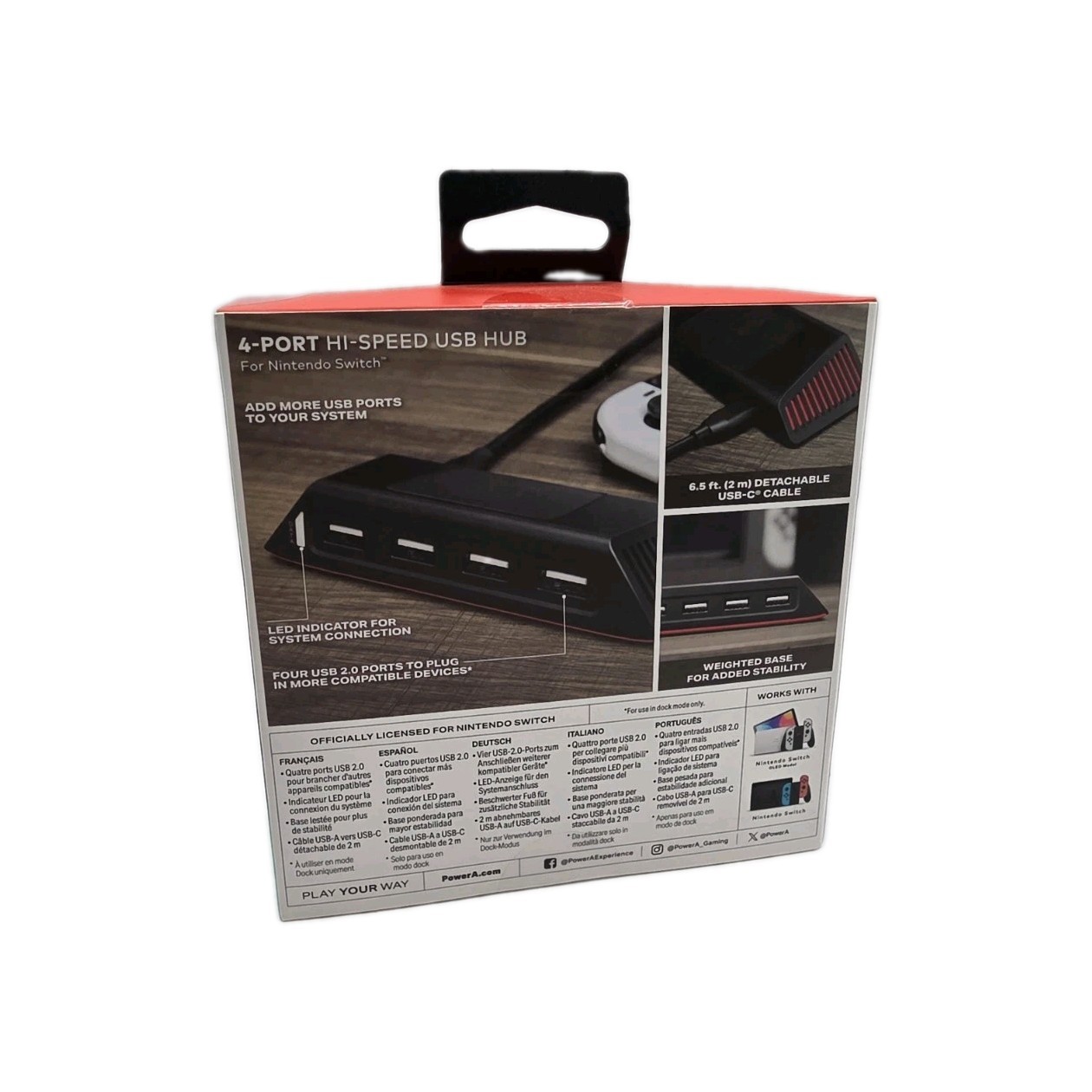 PowerA 4 Port Hi-Speed USB Hub for Nintendo Switch (Sealed)