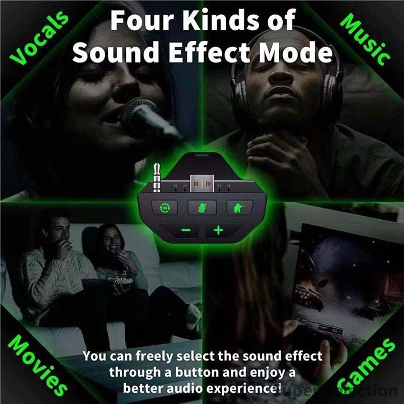 Gaming Headset Adapter 3.5mm Jack With Volume Control For Console Controllers