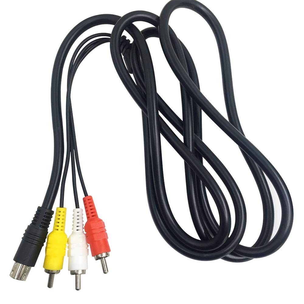 High-Quality 6ft Male-to-Male RCA Cable for Sega Genesis 2 & 3 Compatibility