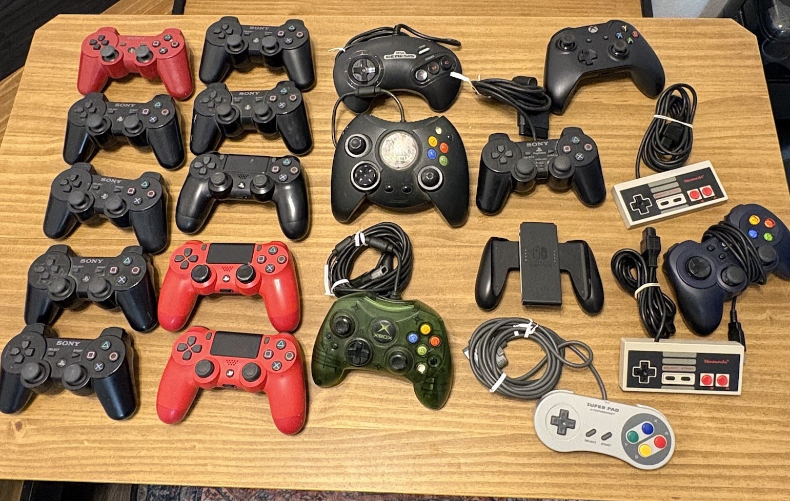 Lot of 24 Mixed Video Game Controllers Sony PlayStation Xbox Nintendo *As Is*