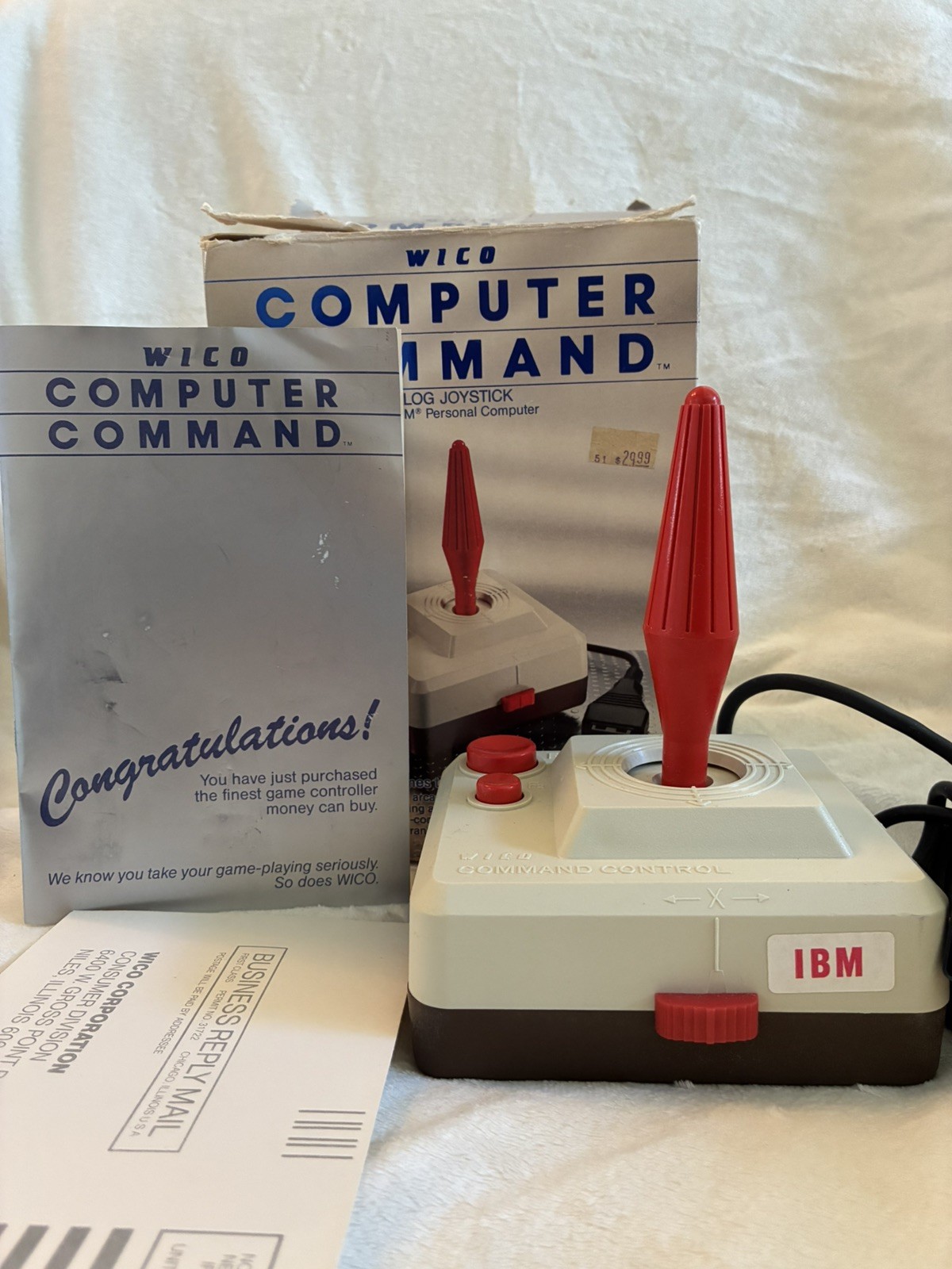 Wico Analog Joystick 50-0110 Made In USA, Vintage, Beige Brown Red