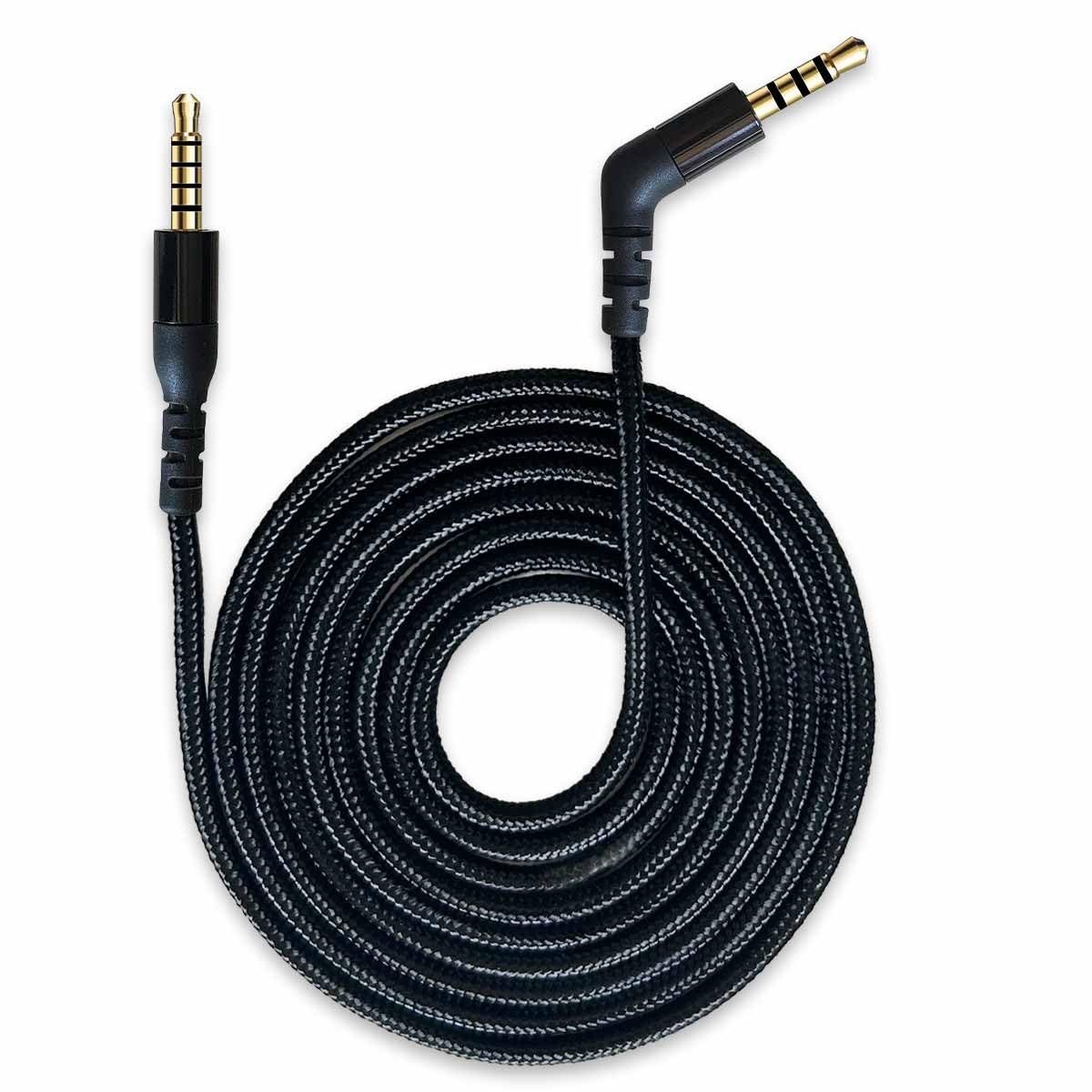 Black 1.5m Braided Aux Cable for SteelSeries Nova Pro/Nova 7 Headsets