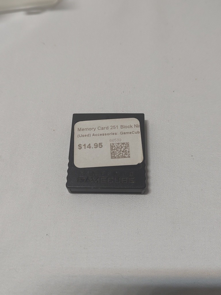 Nintendo Gamecube Black Memory Card 251 Blocks (DOL-014) Genuine OEM K21