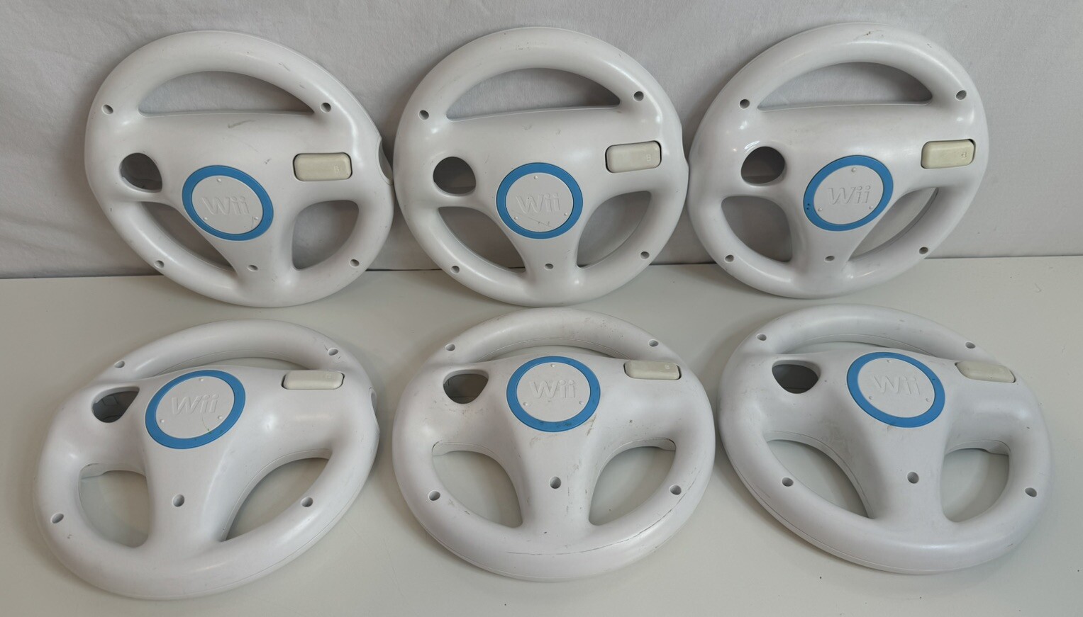 Nintendo Wii Mario Kart Wheel Attachments White RVL-024 Lot of (6) Authentic