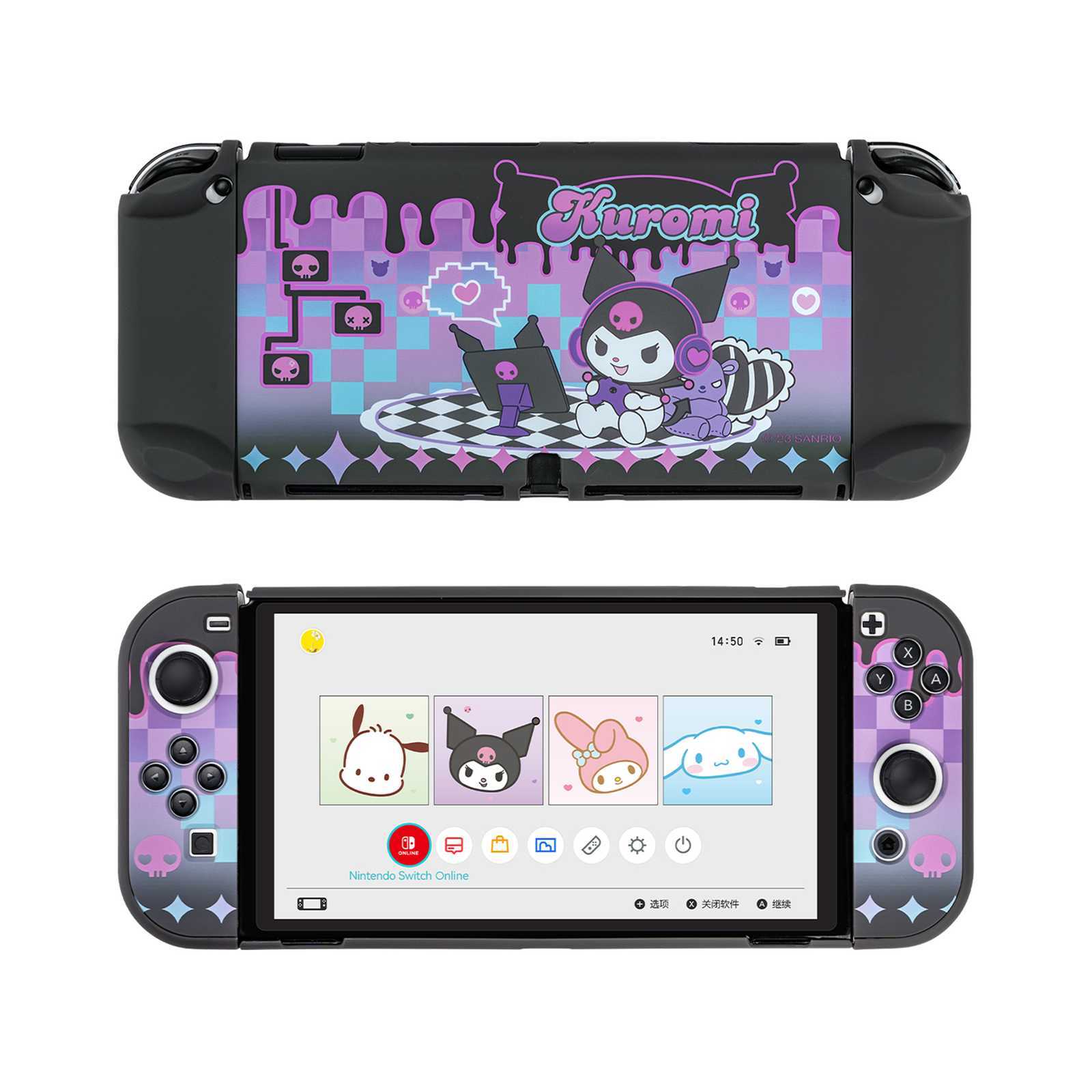 GeekShare X Sanrio Protective Case for Nintendo Switch OLED PC Hard Shell Kuromi