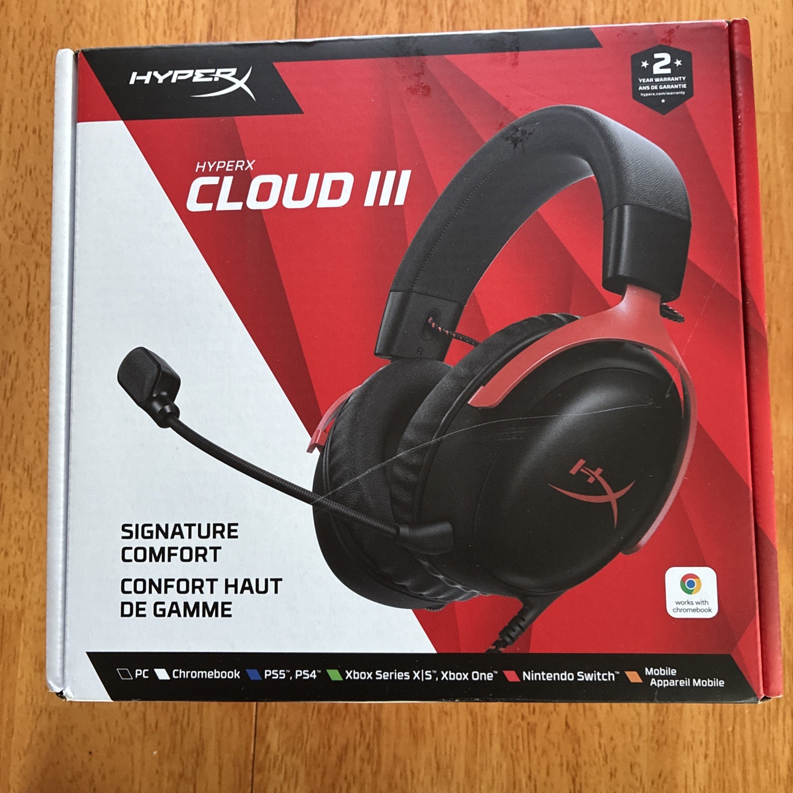 New HyperX Cloud 3 Black/Red 727A9AA Wired Gaming Headset Multi-Platform