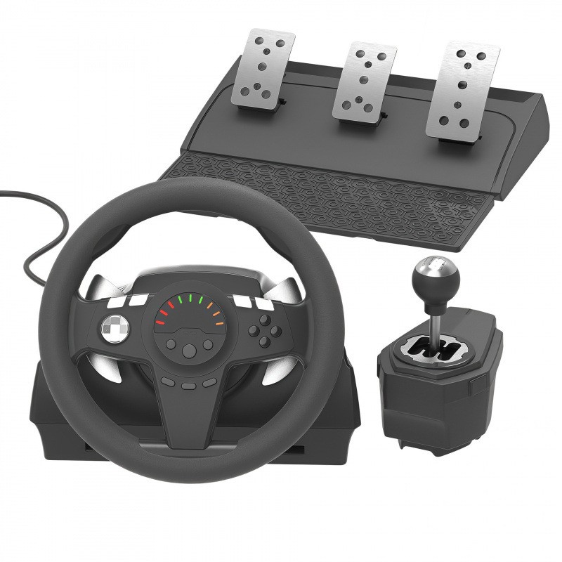 270° Force Feedback Gaming Racing Wheel W/ 3 Pedals Gear Shifter for PC PS4 Xbox