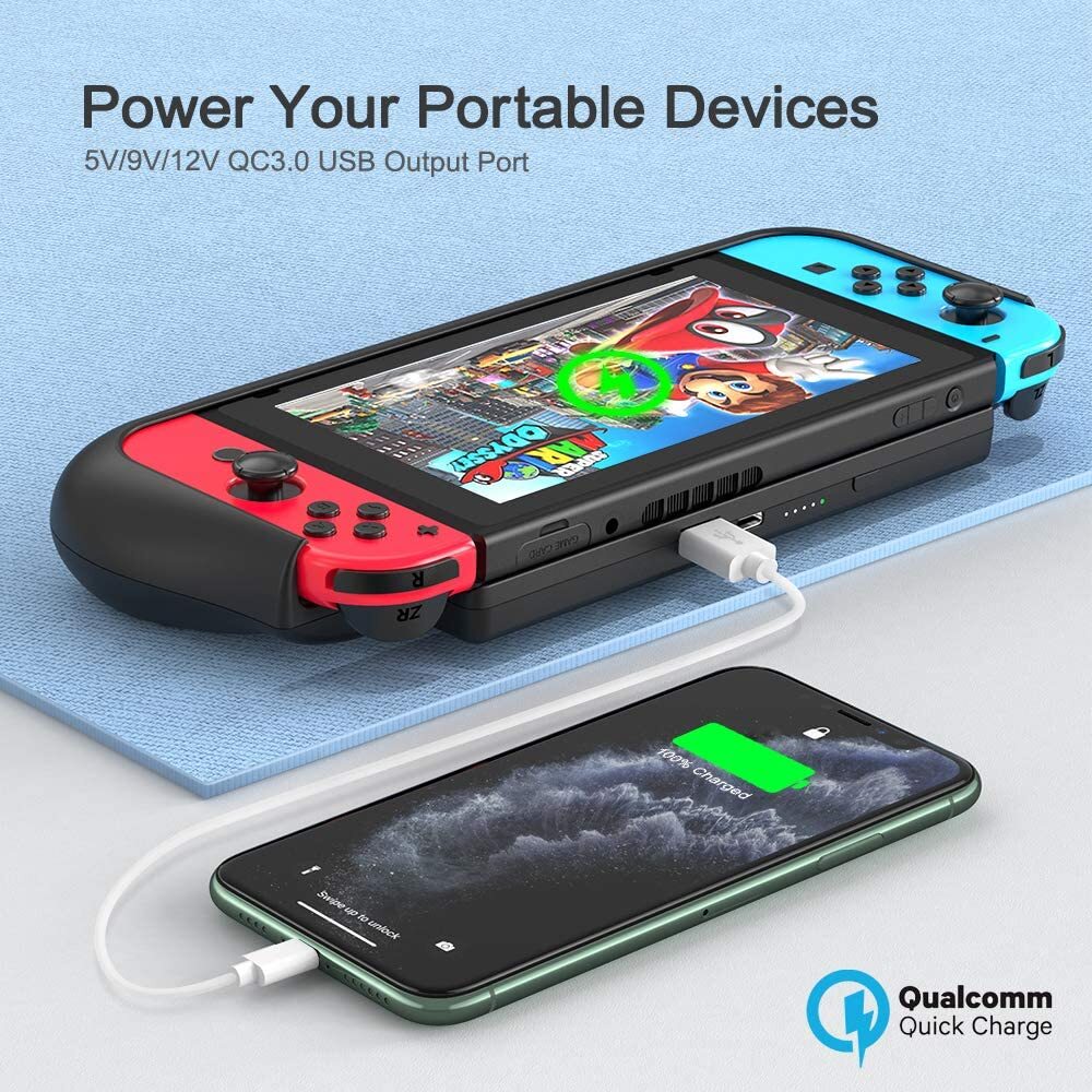 10000mAh Battery Pack for Nintendo Switch&OLED Extended Battery Charger Case