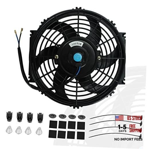 10″ inch Slim Fan Push Pull Electric Radiator Cooling Fans 12V 10 Inch Black