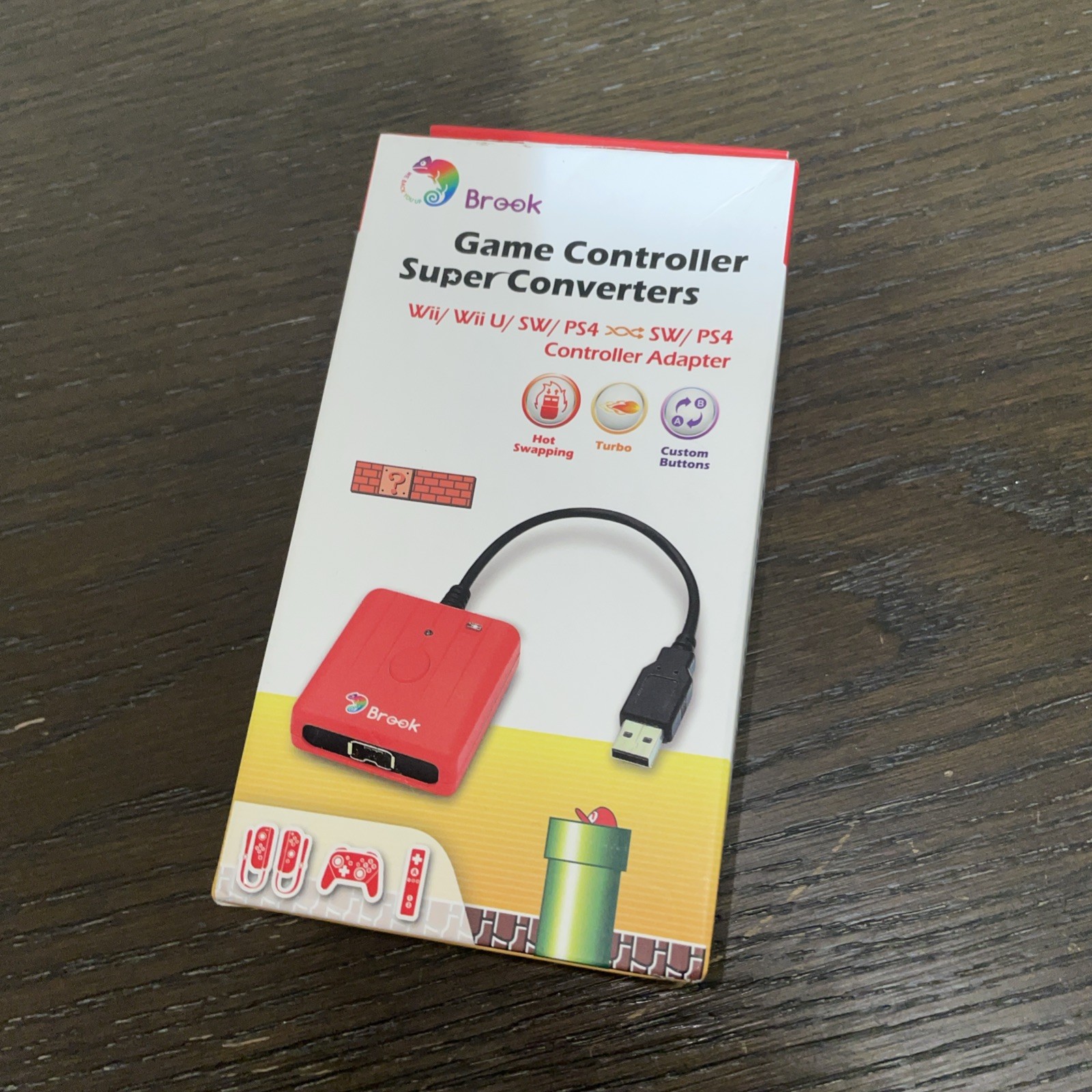 Brook Game Controller Super Converter PS3/PS4 to Xbox One/PC Red Wired USB