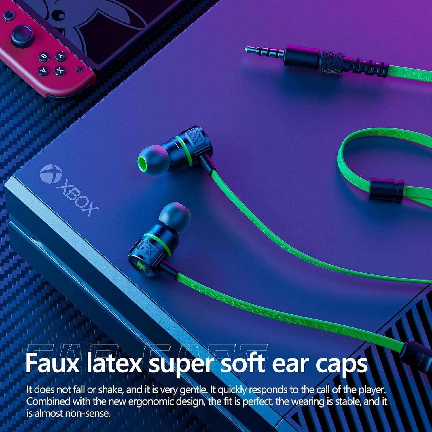 Gaming Earbuds Wired Silicone In Ear 3.5mm USB-C Mic Volume Control Noise Iso…