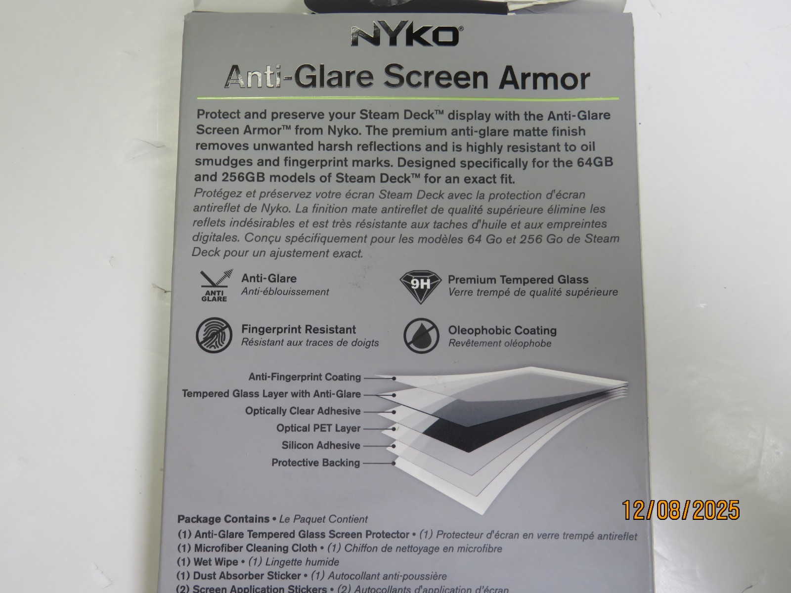 Nyko Anti-Glare Tempered Glass Screen Protector Armour For Steam Deck [NO133]