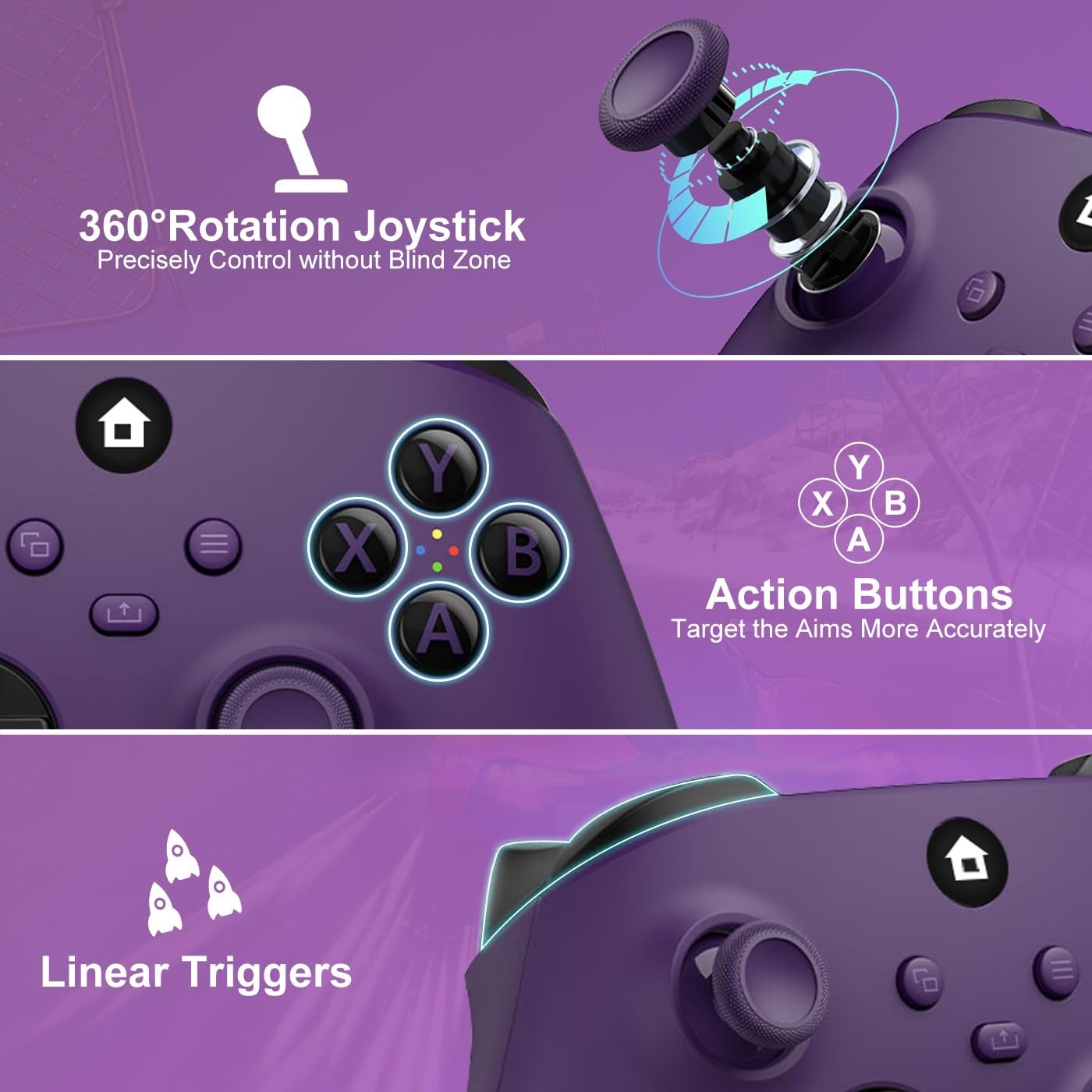 Purple Xbox One Wireless Controller with 3.5mm Jack – Perfect for Gaming Thrills