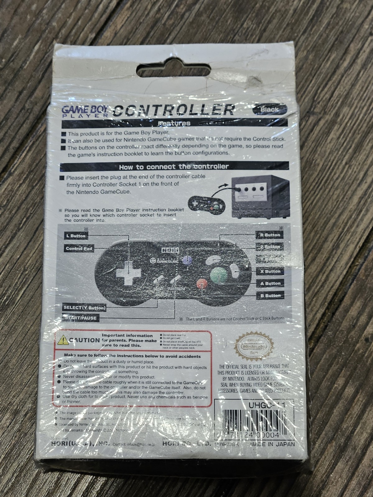 Hori Game Boy Player, Gamecube Controller BOX ONLY!!! BOX ONLY!! US Version Box