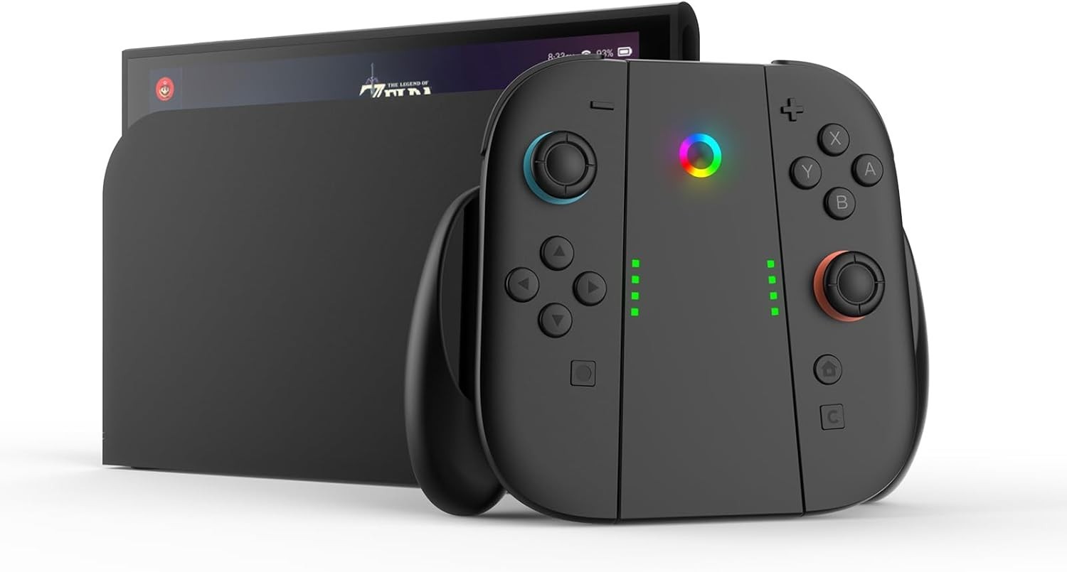 Lightweight Portable Joy-Con Charging Grip for Switch 2 & OLED – Magnetic & Fast