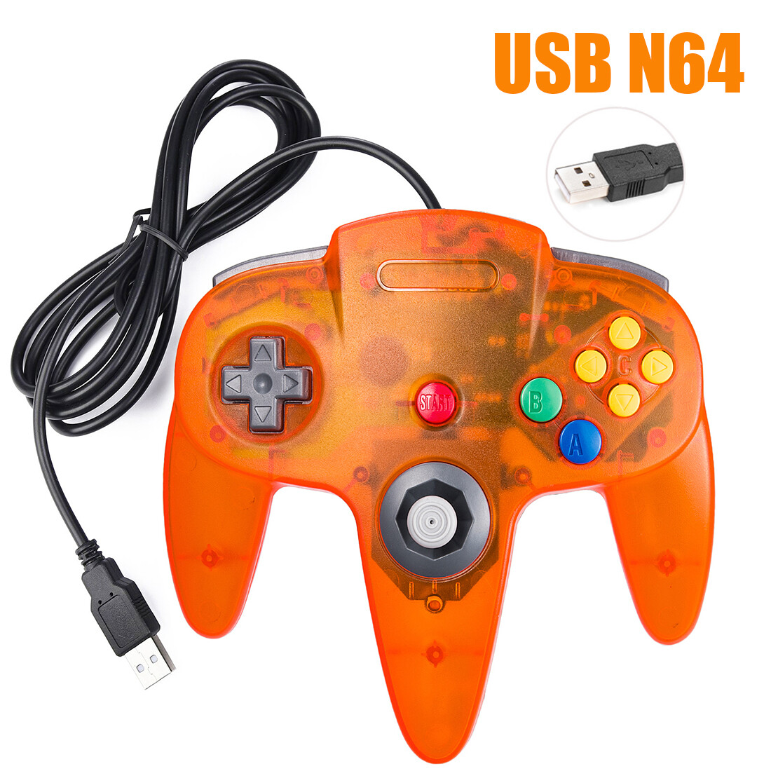 For Nintendo 64 N64 USB Wired Controller Joystick Joypad For PC / MAC / Retropie