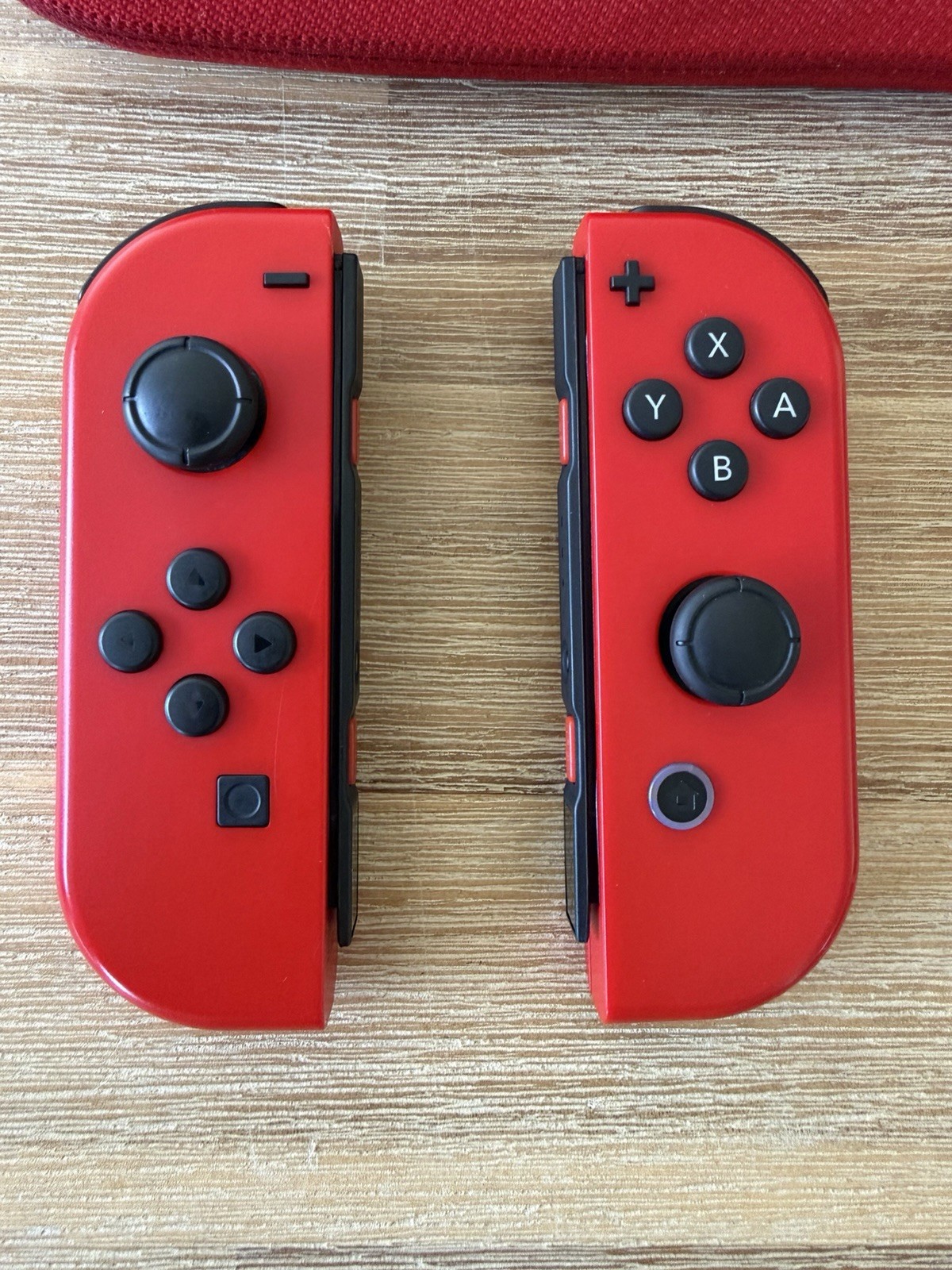 Nintendo Switch Joy-Con Controllers Pair Neon Red with Straps & Case