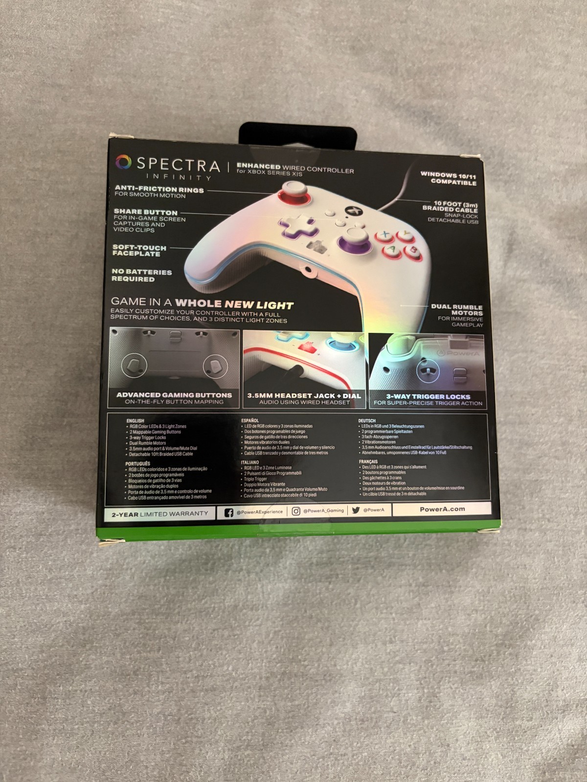 PowerA Spectra Infinity Enhanced Wired Controller Xbox X|S PC W/ 10ft Cable