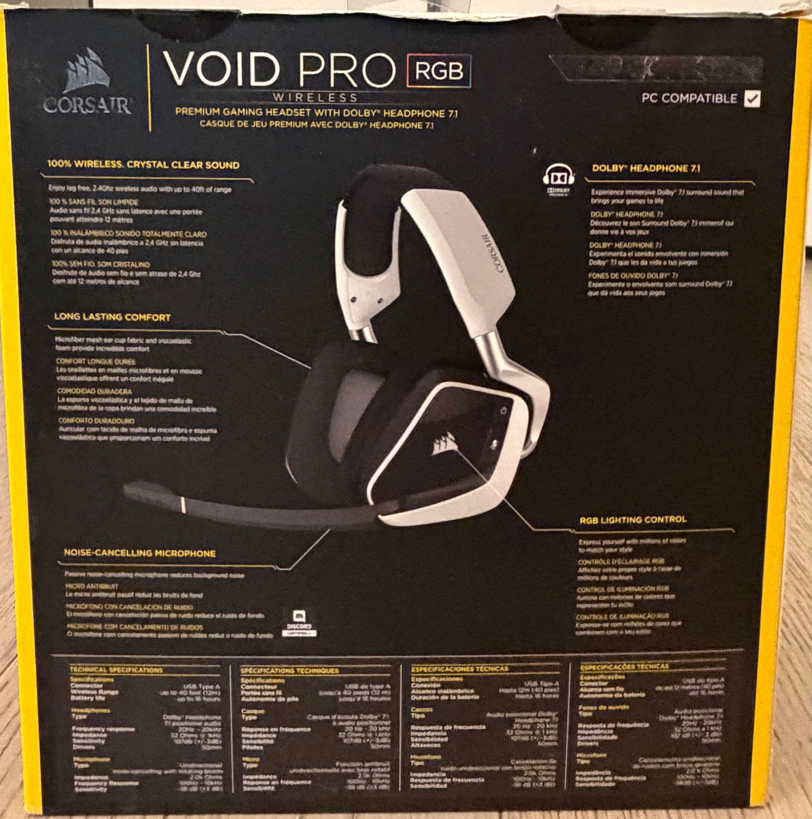 Corsair Void Pro Wireless White Headband Headsets for PC
