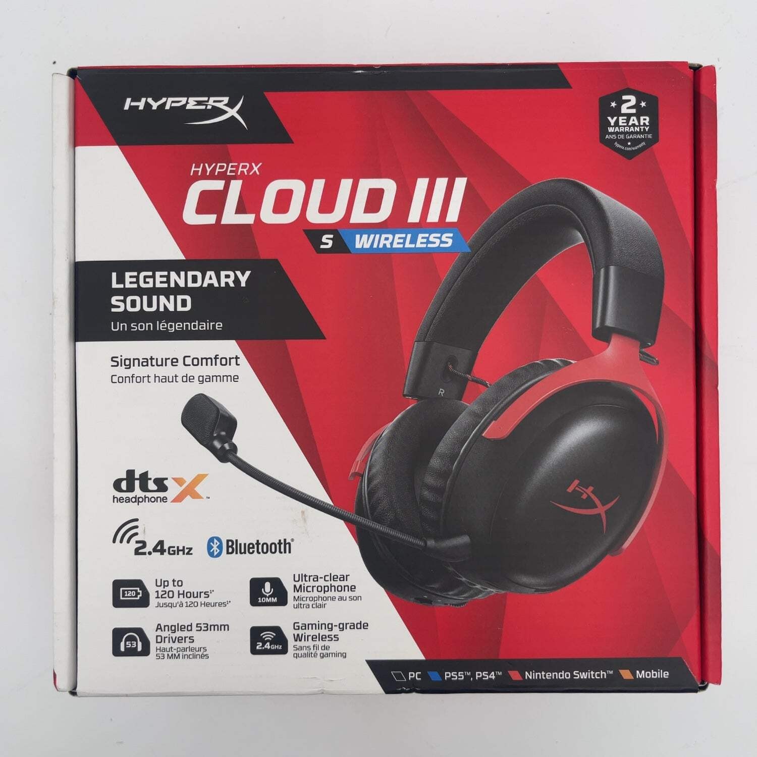 New HyperX Cloud III Black P26577-001 Wireless Gaming Headset
