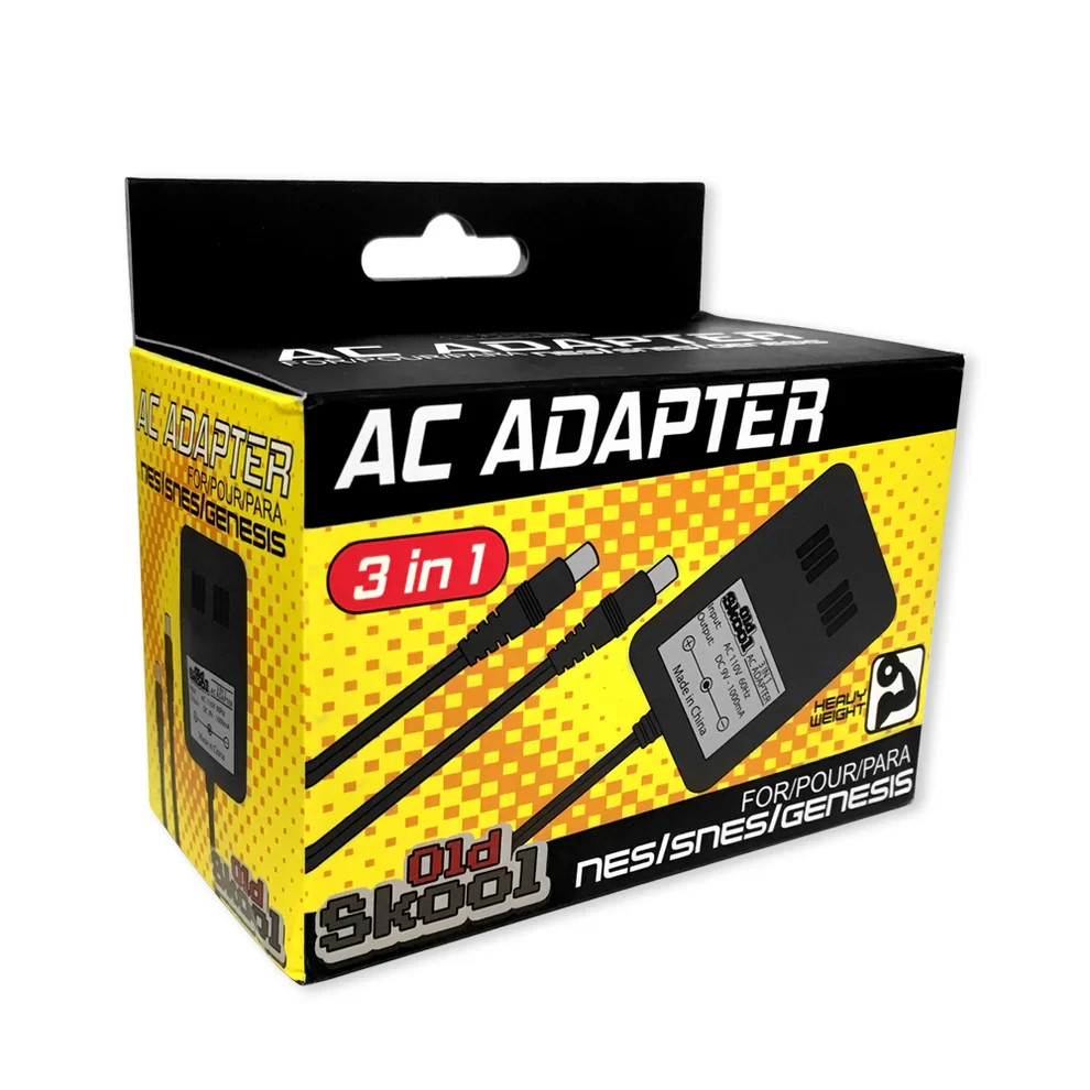 Old Skool 3 in 1 NES SNES Genesis AC Adapter (MultiSystem) – Heavyweight