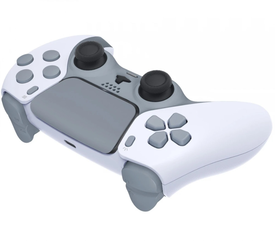 White/Gray Smart Rapid Fire Custom PRO Modded Controller compatible with PS5 FPS