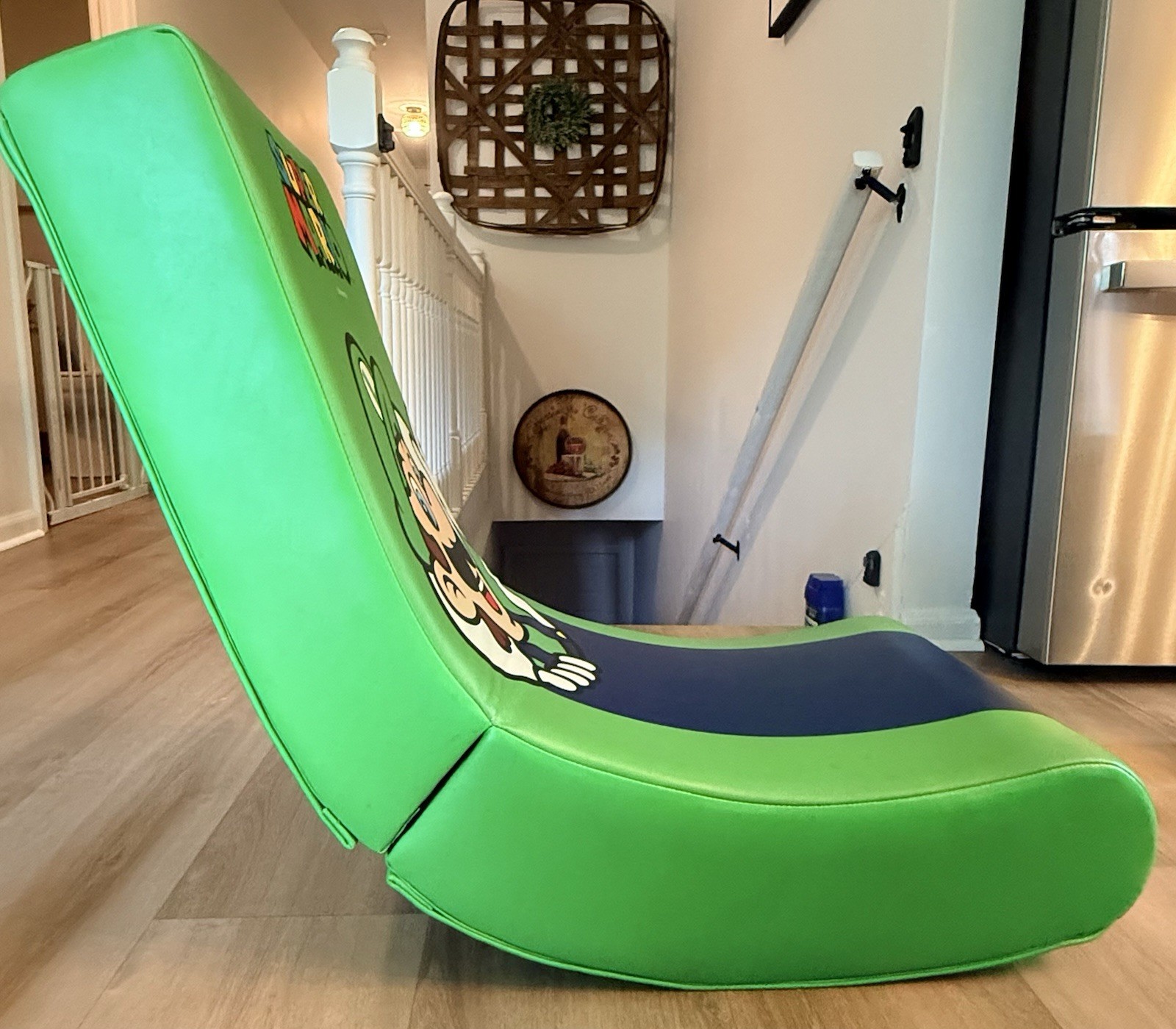 Super Mario Luigi X Rocker Gaming Chair Foldable Floor Rocker RARE Nintendo