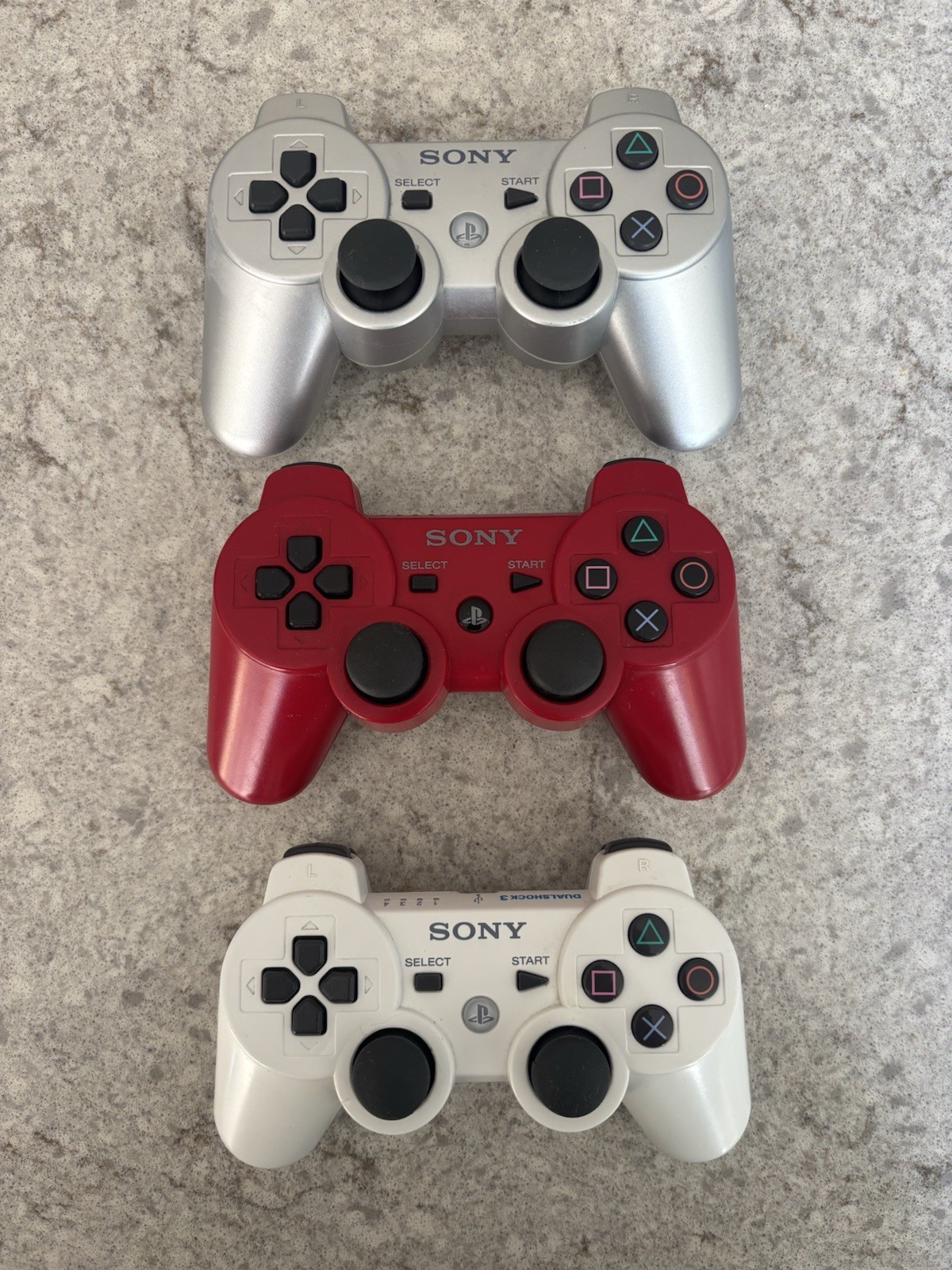 PlayStation 3 DualShock OEM Controllers Wireless Set Of Three
