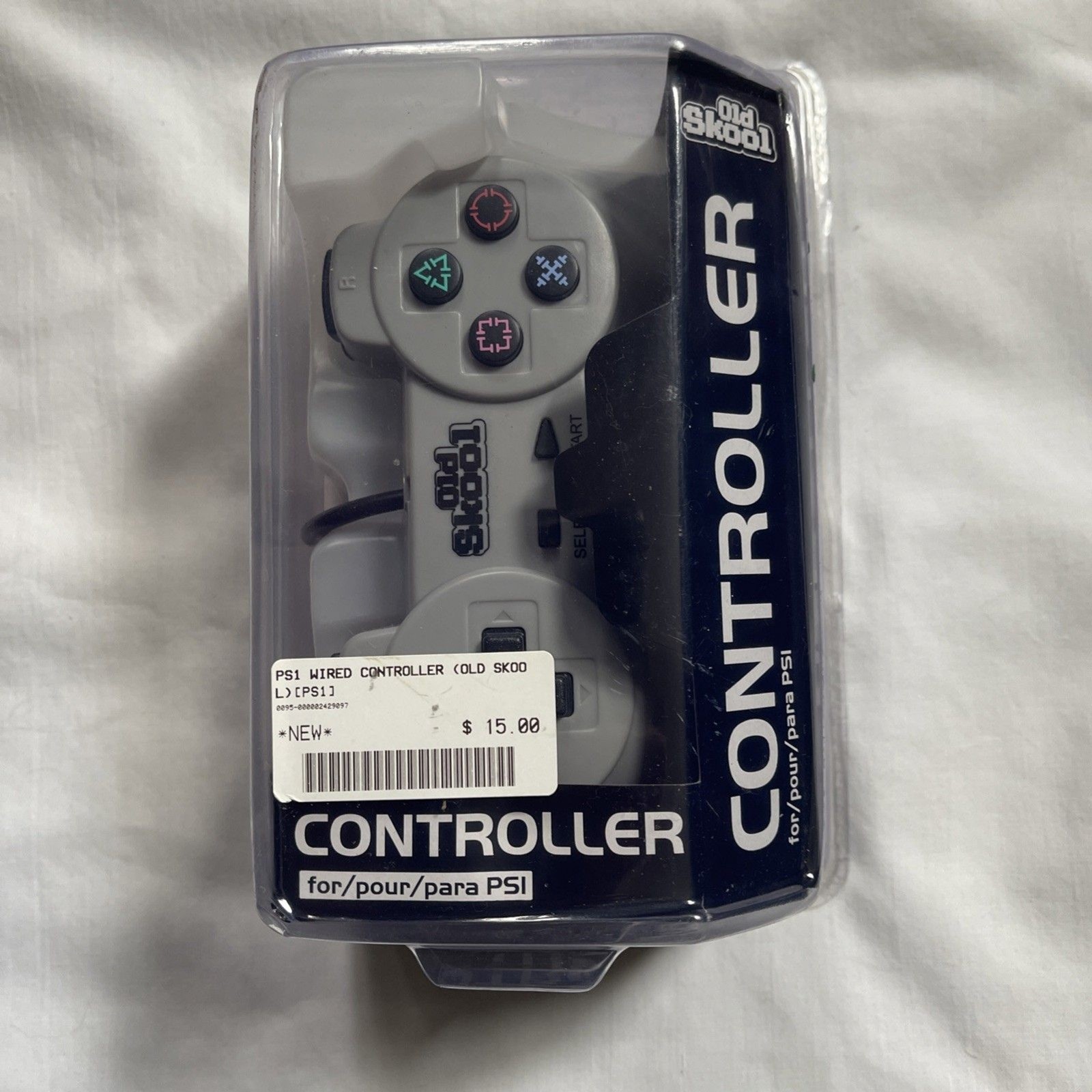 PlayStation 1 – Gray Wired Controller – Old Skool 4639
