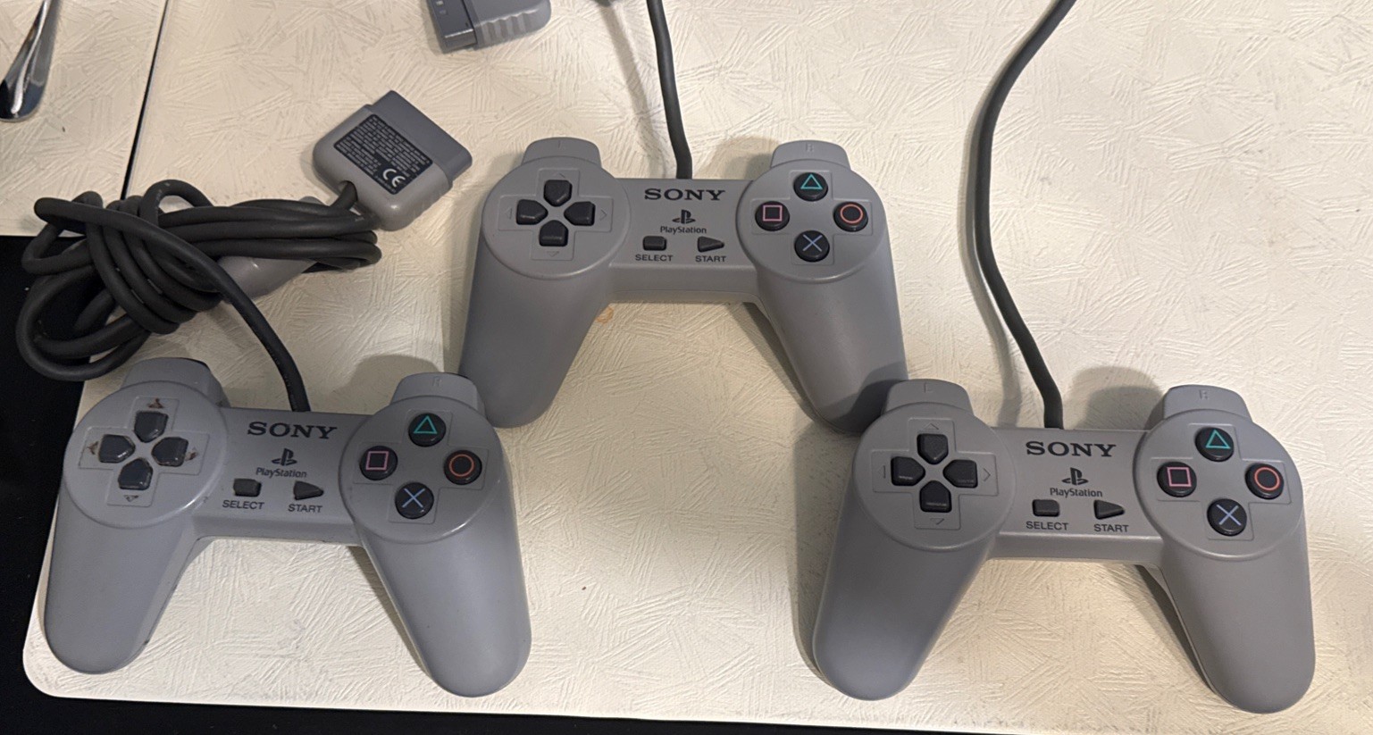 Sony PlayStation PS1 Official OEM 3 Controllers SCPH-1080 Untested