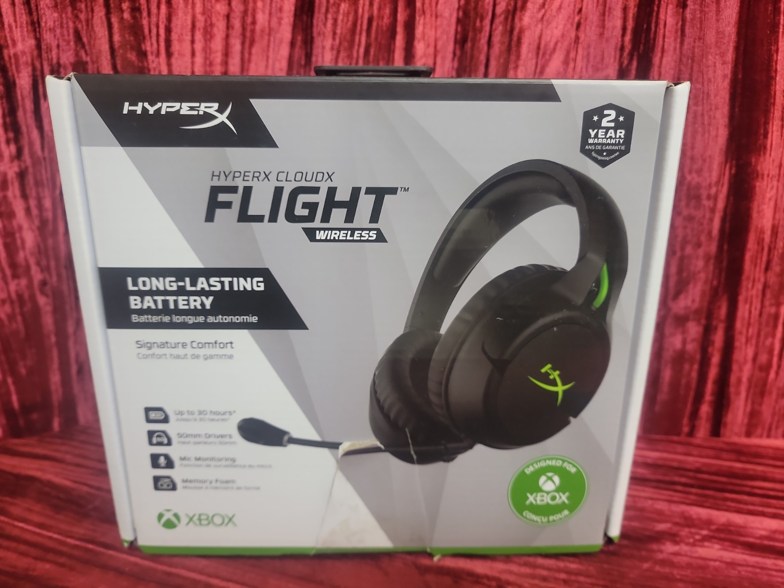 HyperX CloudX Flight Wireless Headset Memory Foam Stereo Mic Xbox Series X|S One