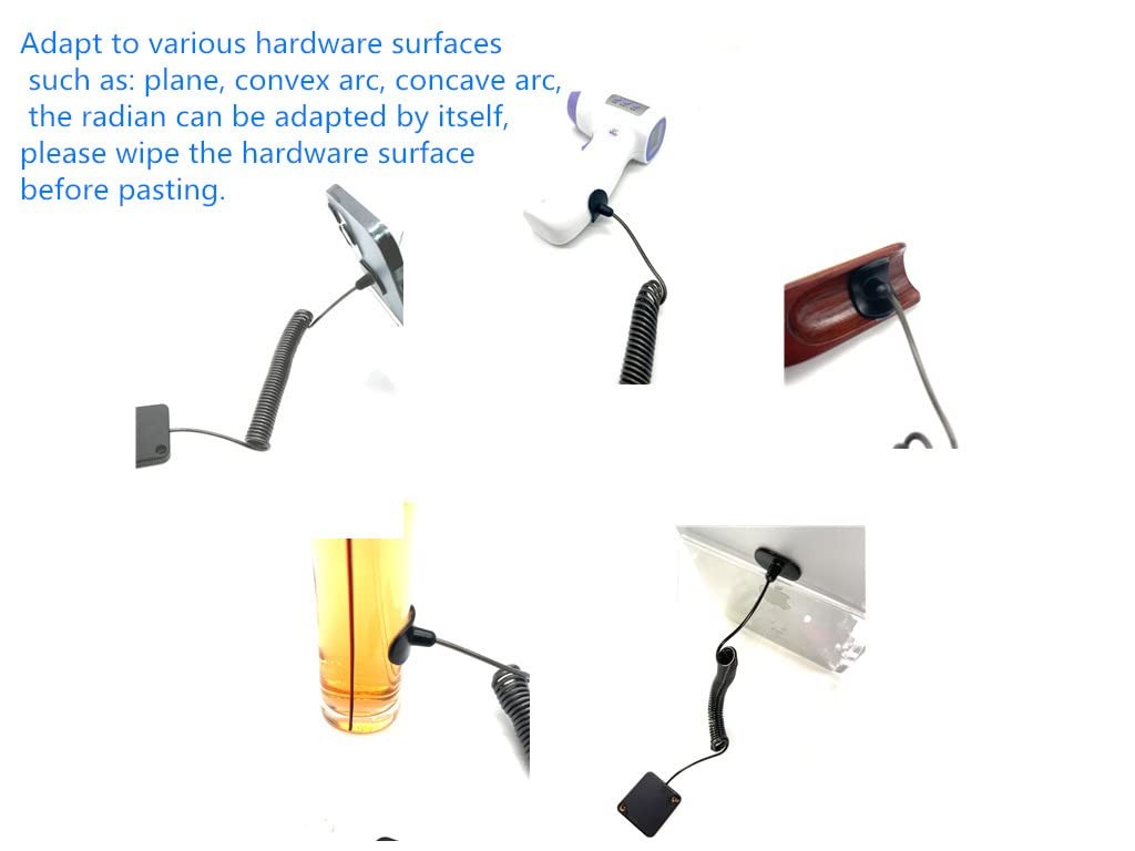 7ft Retractable Cable Lock with Double Sided Adhesive for Gaming Controller, …