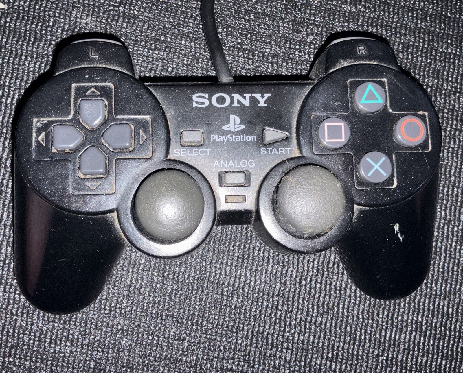 Sony PlayStation Analog Controller SCPH-10010 for PS1 PS2 Solid Black Tested