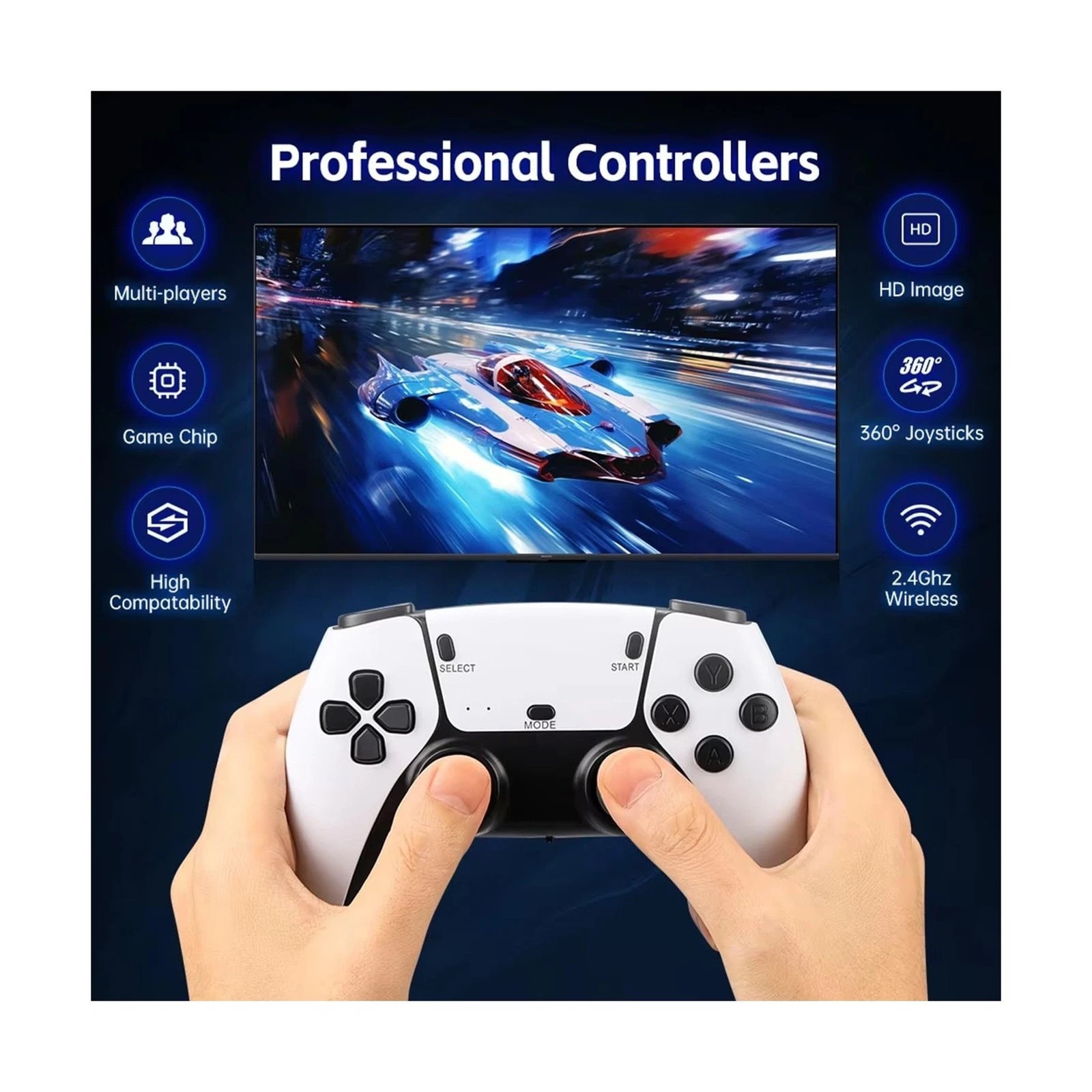 M15 Video Games Console Stick 4K Pro 128GB 4k+ Games Wireless Controllers 2.4G