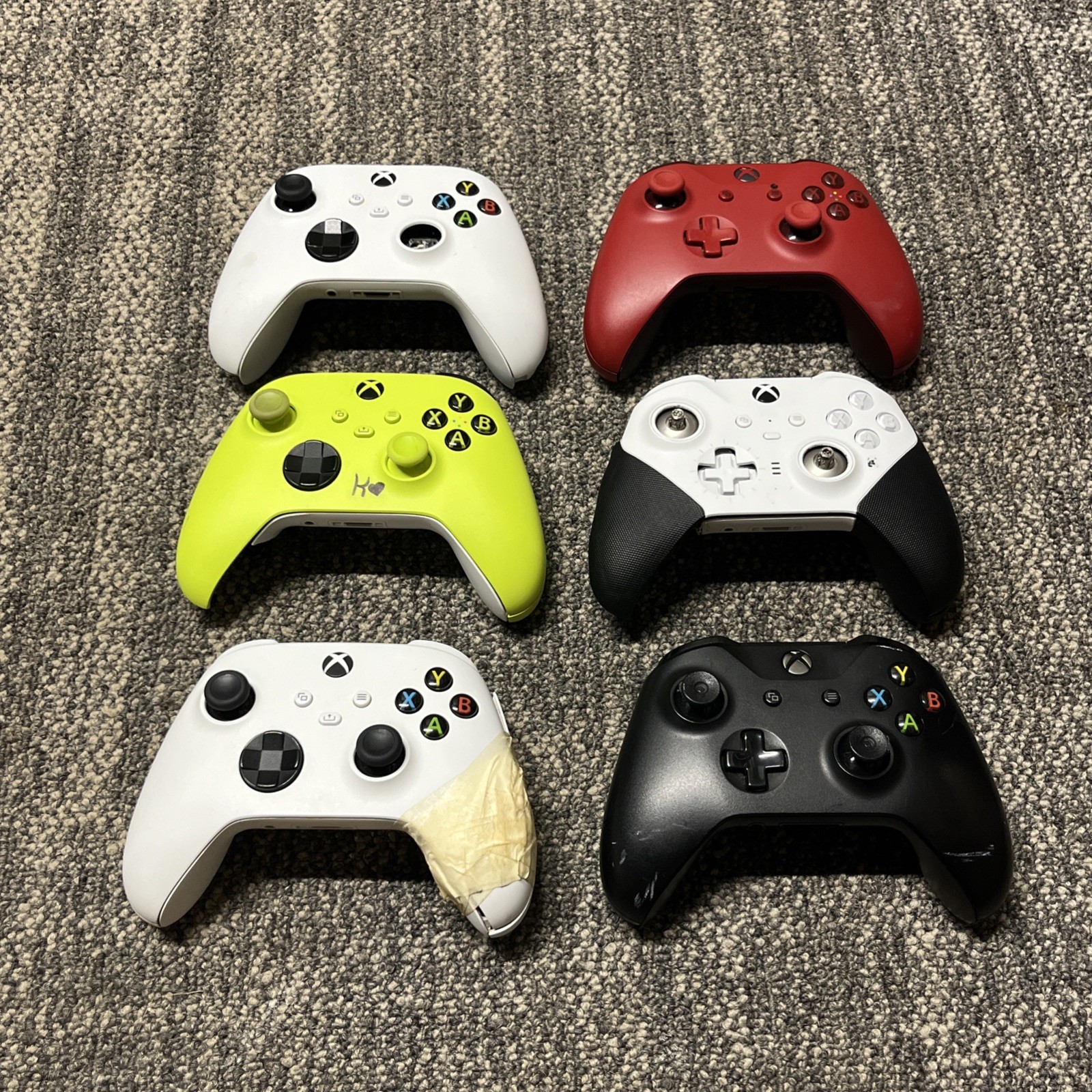 Microsoft Xbox One Wireless Controllers Lot of 6 For Parts or Repair OEM X/S