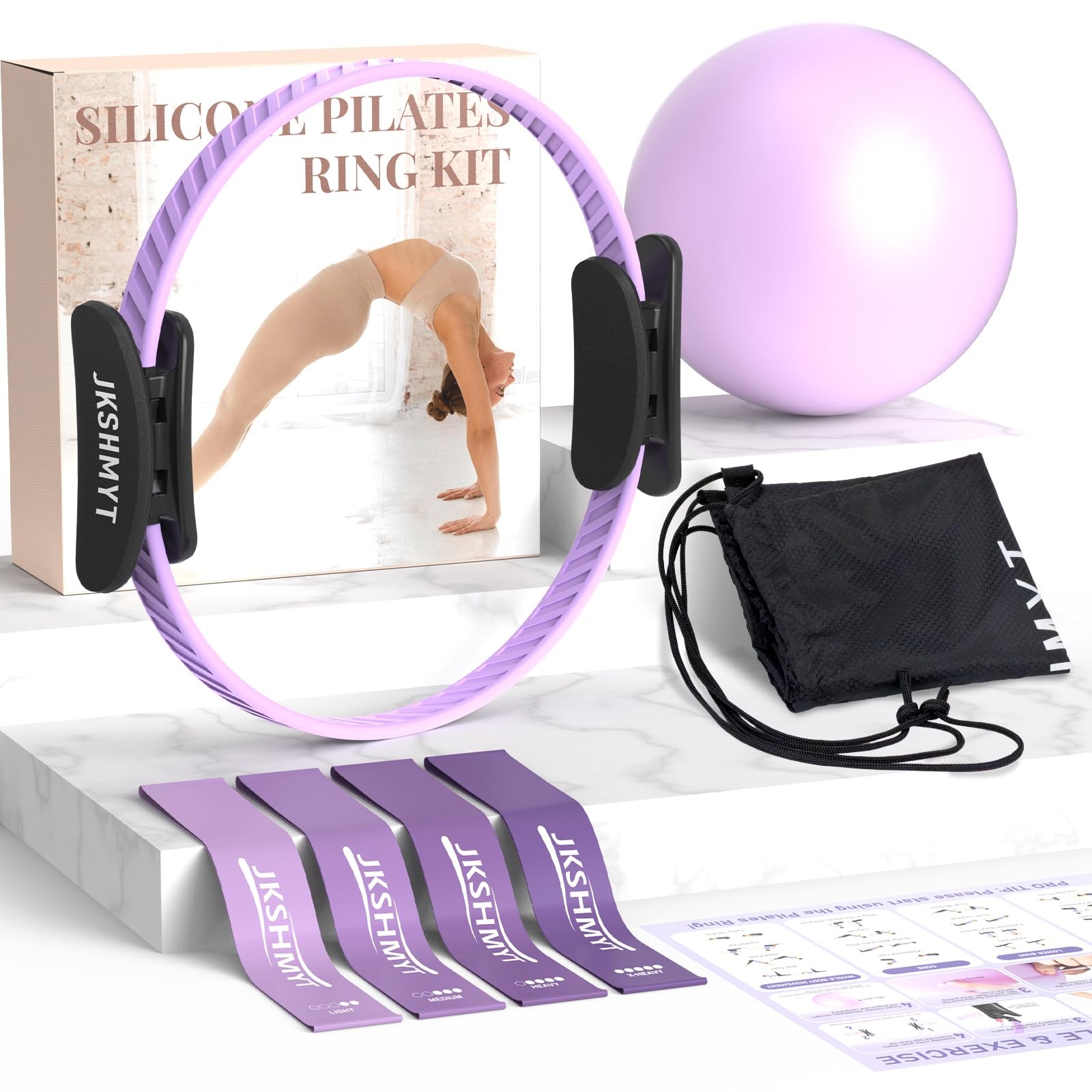 Pilates Ring Kit for Women, Pilates Equipment – 14.5″ Home Magic Circle Worko…