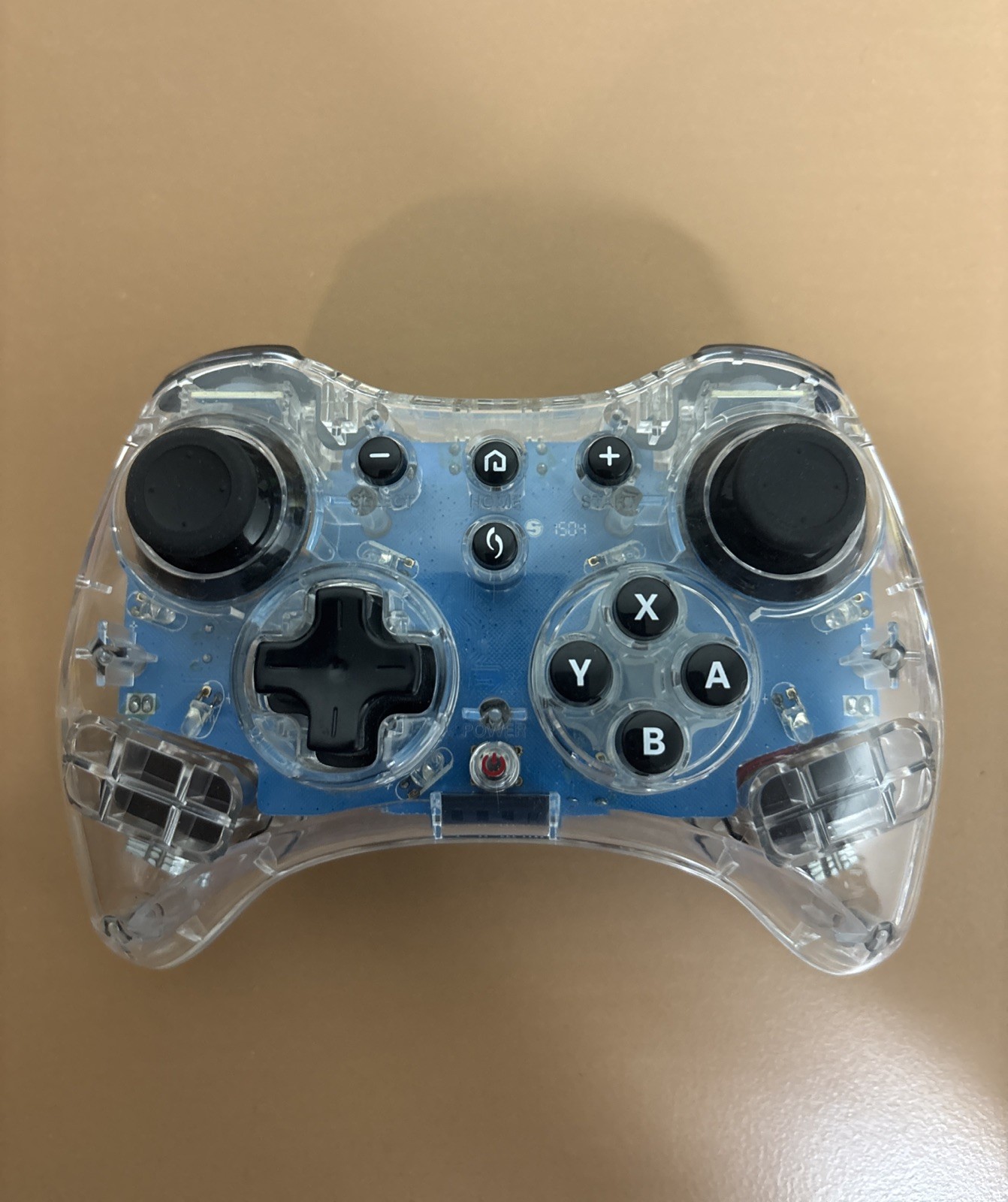 Nintendo Wii U Afterglow Pro Controller Clear Blue LED (K3)