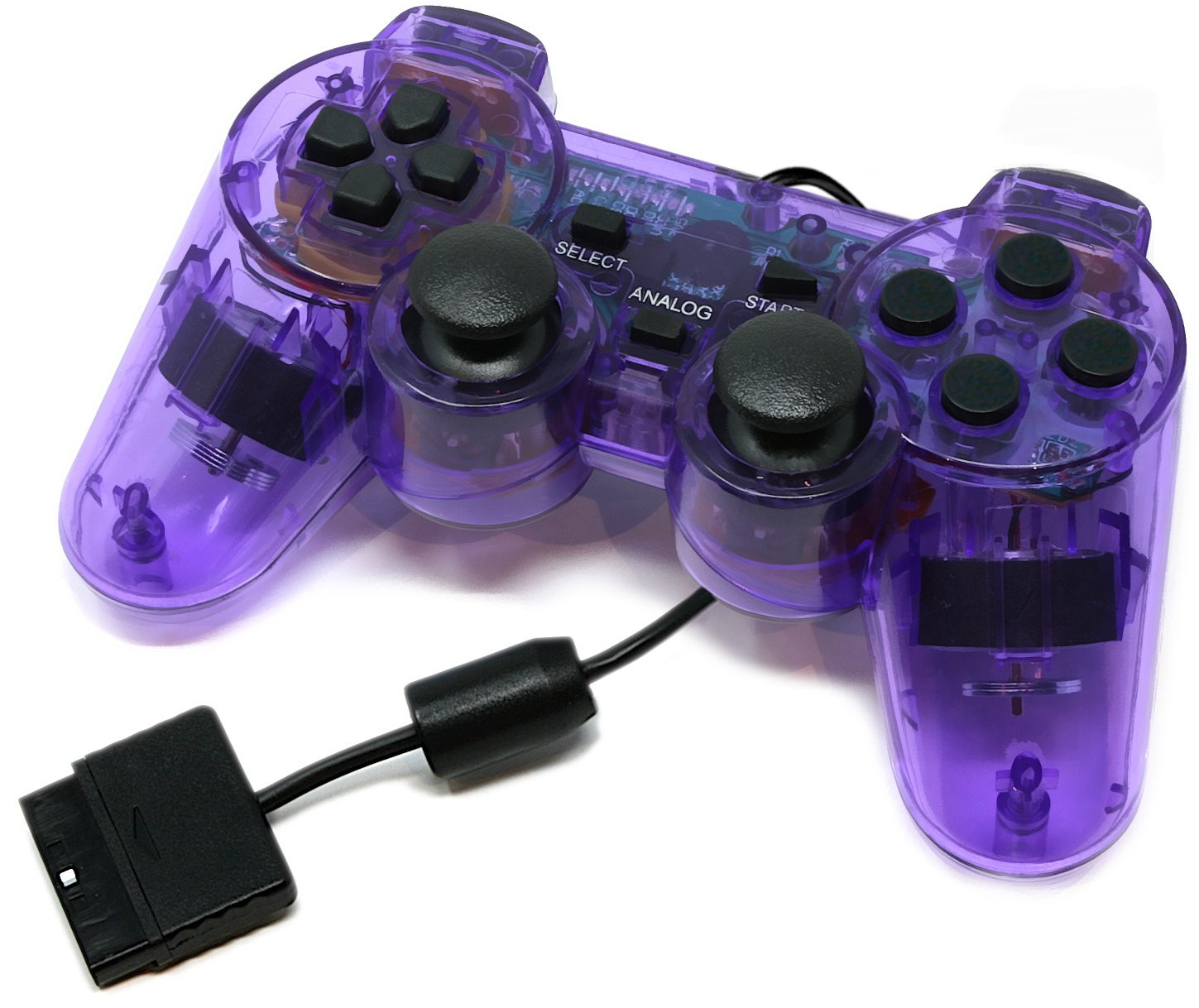 A Set of 1 Controller Fit For PlayStation PS2 Wired Blue Red Green US