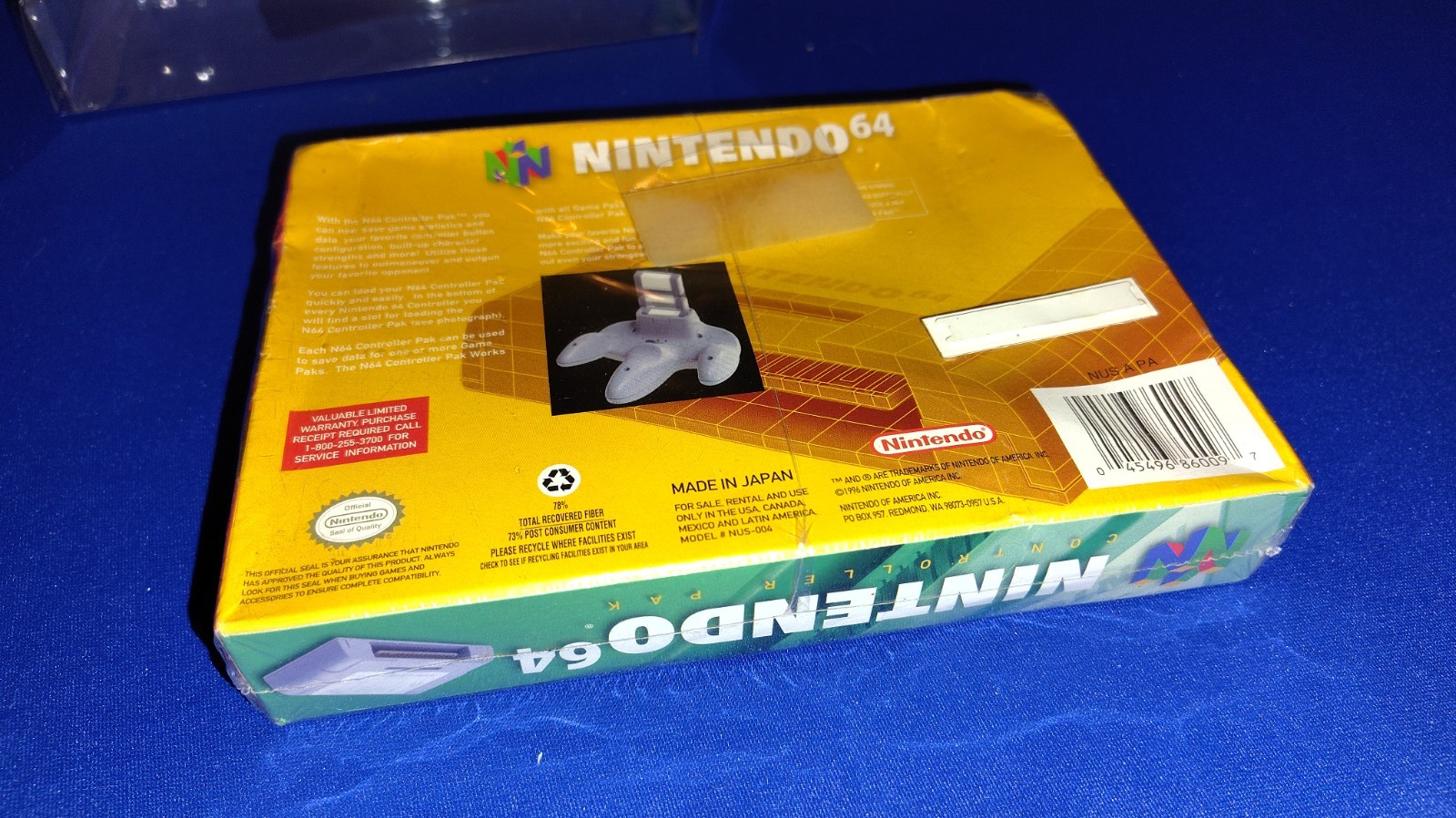 NEW SEALED IN BOX Nintendo 64 Controller Pak N64 Memory Card Gray NUS-004 OEM