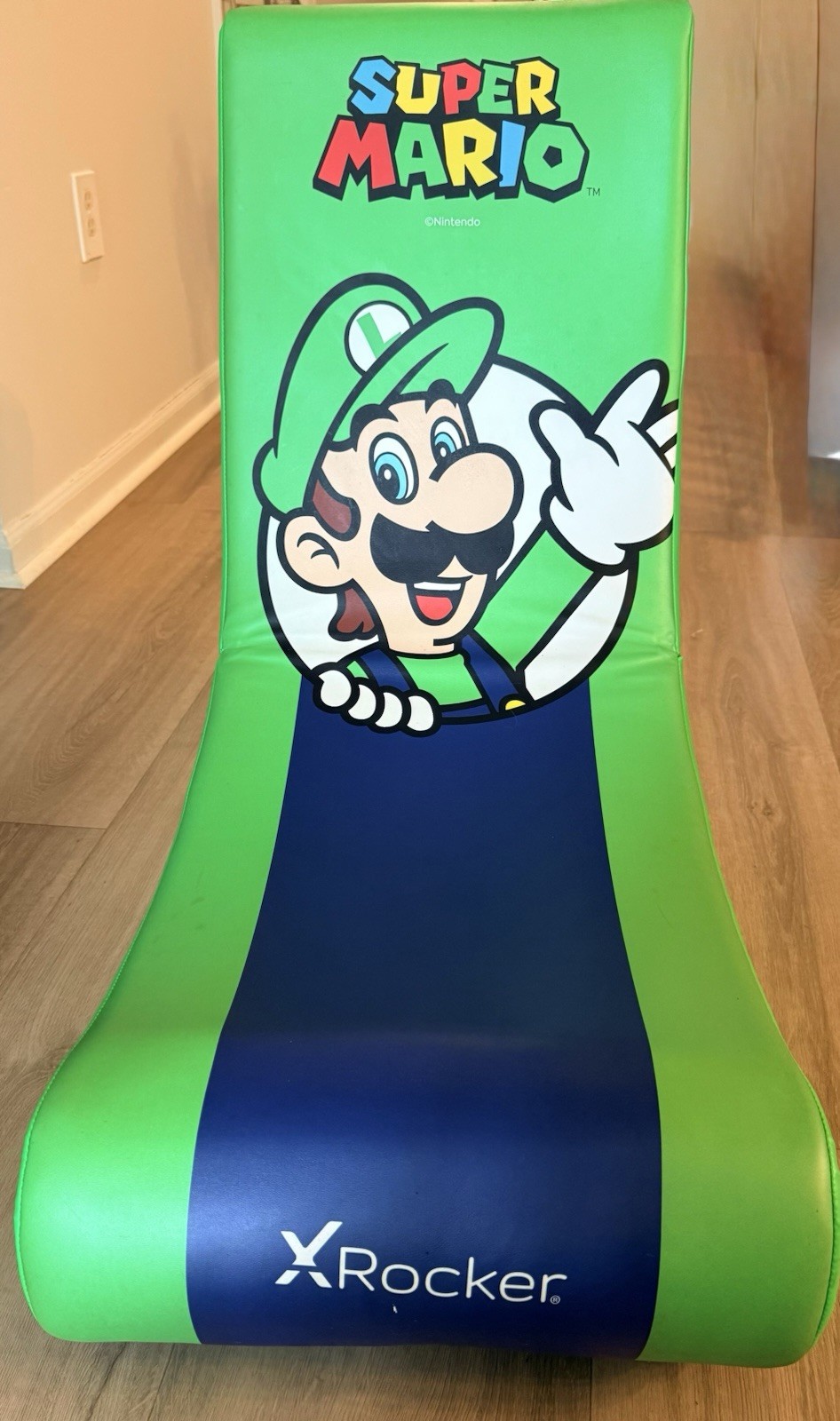 Super Mario Luigi X Rocker Gaming Chair Foldable Floor Rocker RARE Nintendo