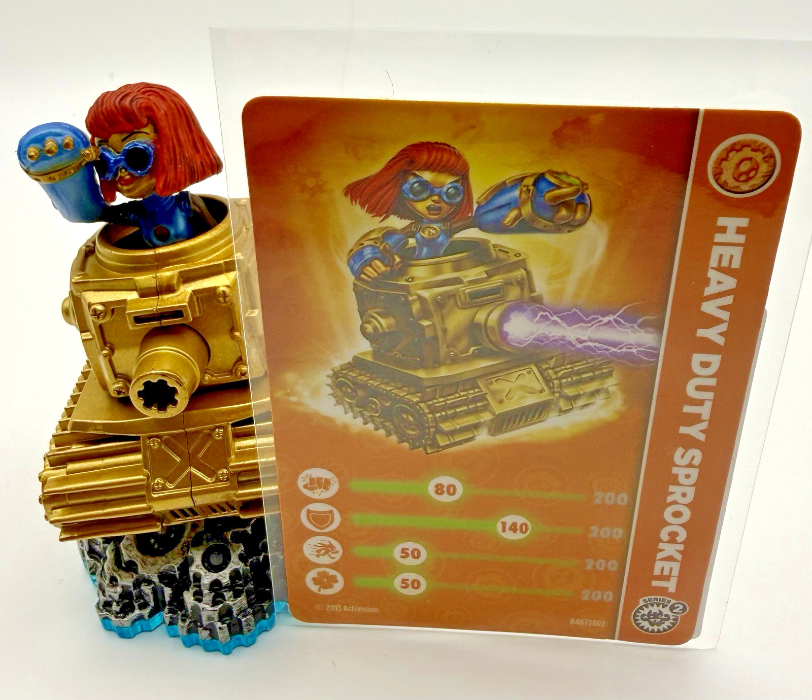 2013 Skylanders Swap Force Heavy Duty Sprocket Tech Figure & Card Sticker Code