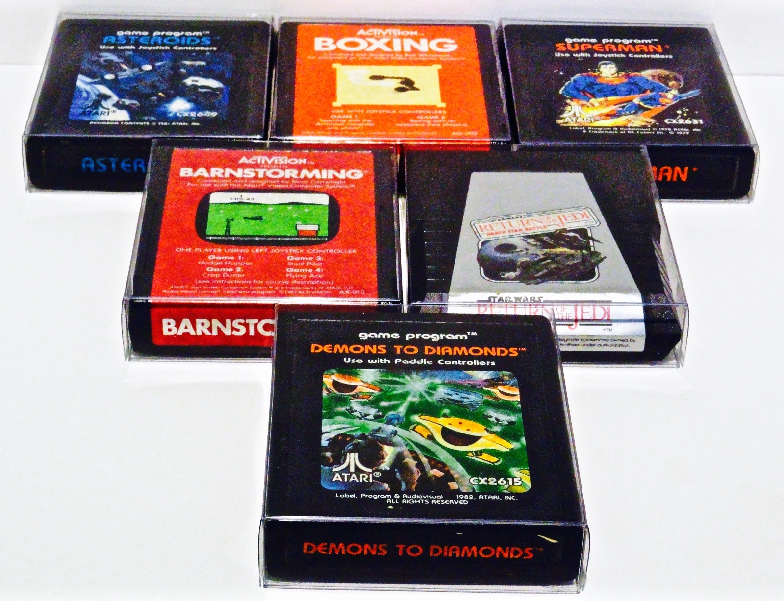 10 Cartridge Protectors For ATARI 2600 / 7800 Clear Custom Made Box Case Read!