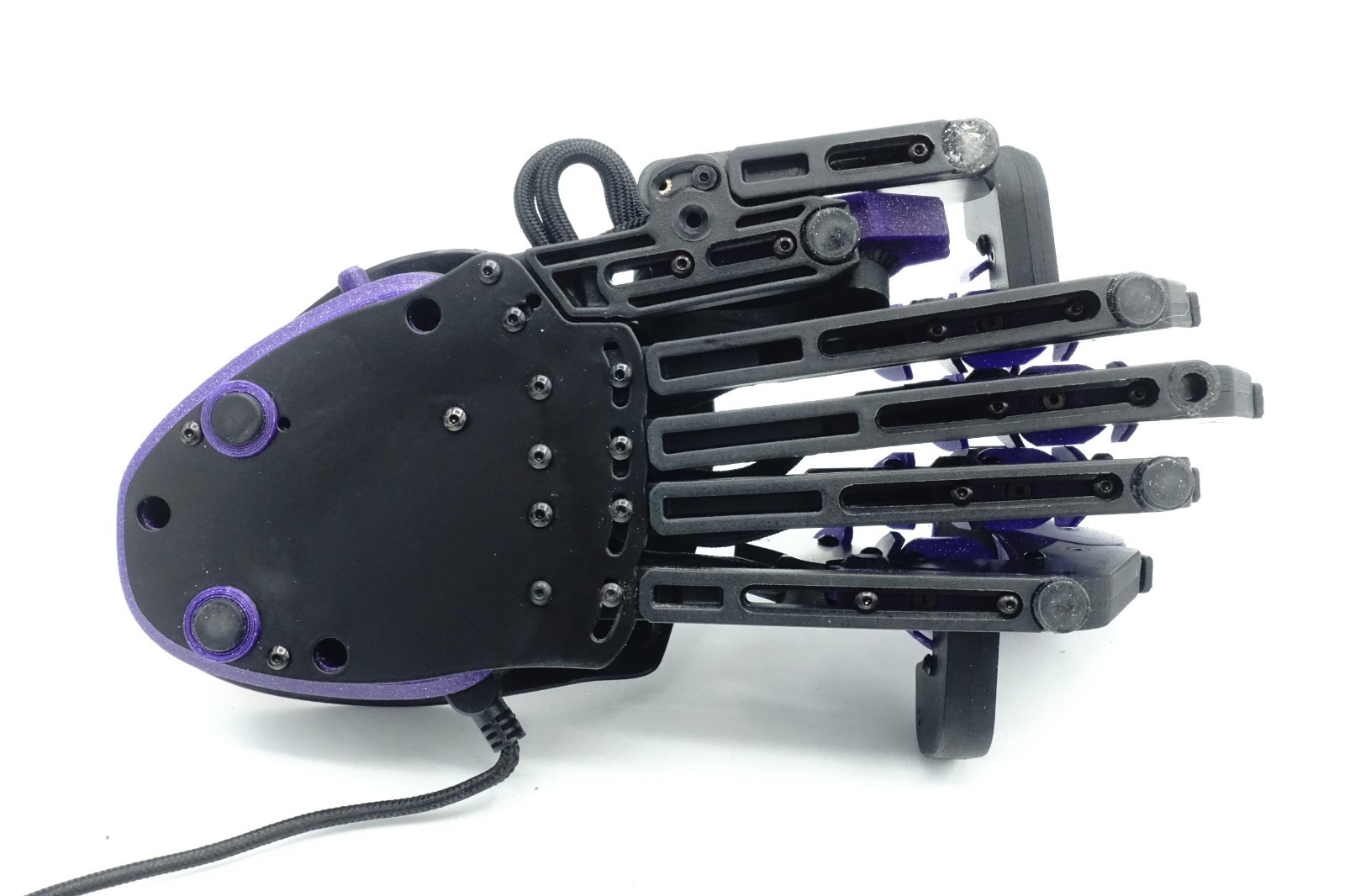 Azeron Cyborg Gaming Keypad With an Analog 360 Thumbstick Black Purple Left Hand