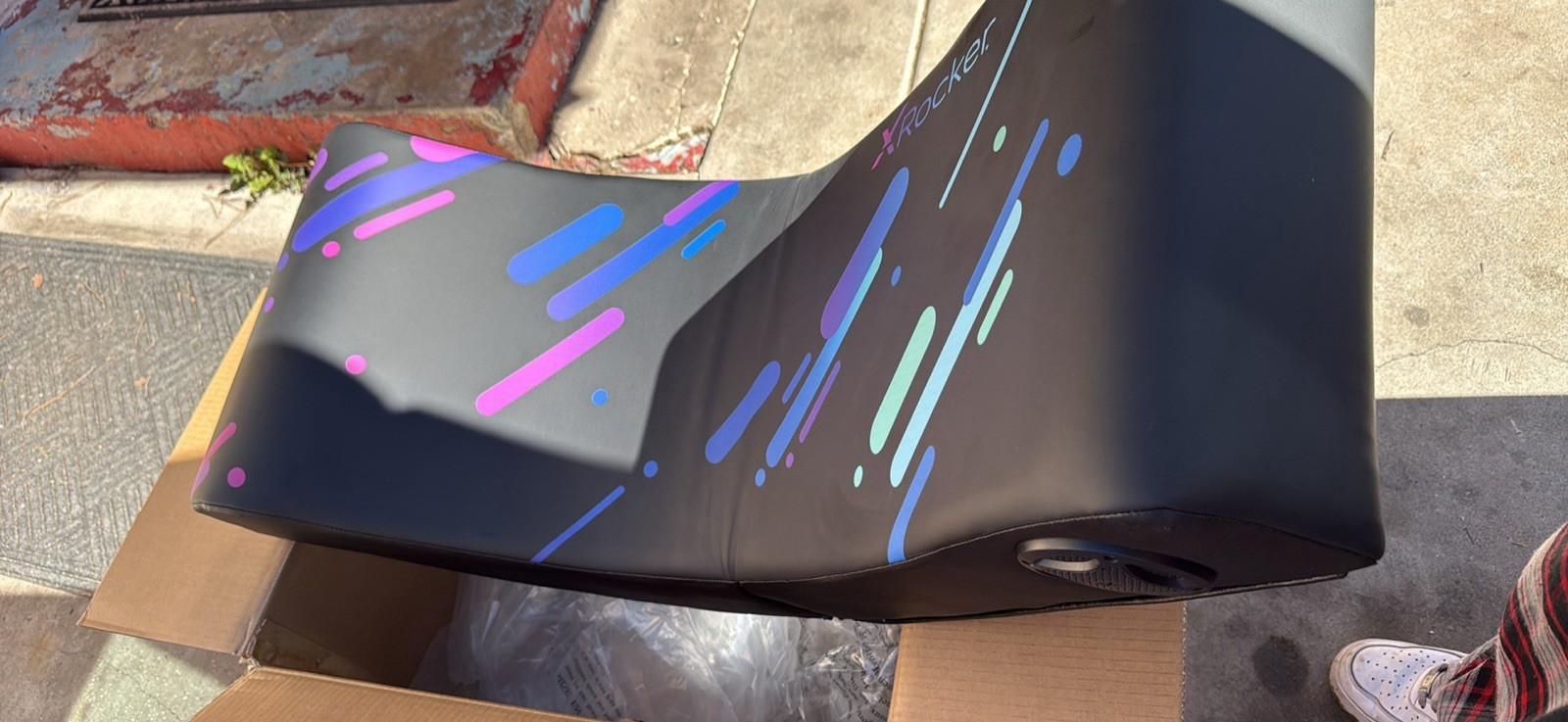 X Rocker Galaxy Printed PU Floor Gaming Chair, Headrest Mounted Speakers, 2.0