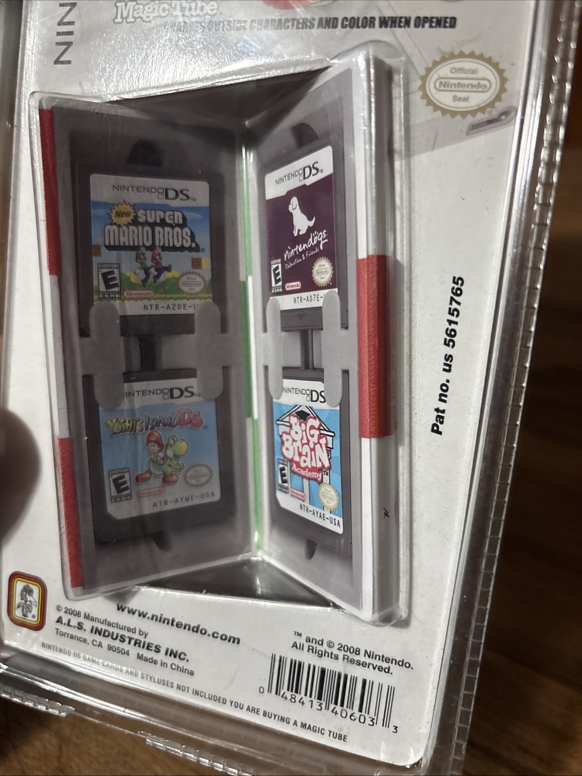 NEW! MARIO NINTENDO DS OEM MAGIC TUBE GAME CARTRIDGE CARD HOLDS 4 CASE STYLUS