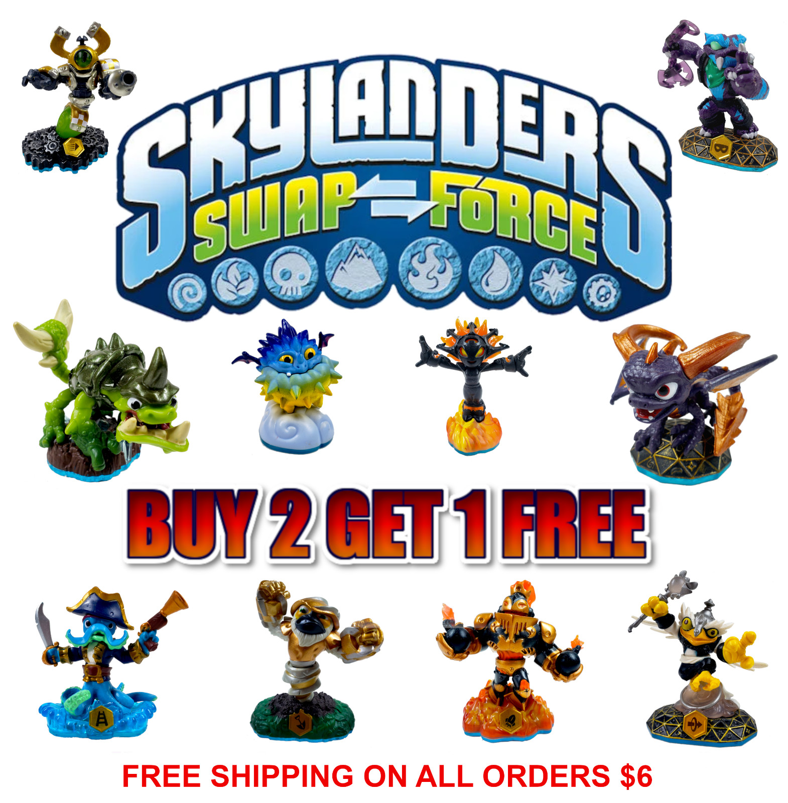 Skylanders: Swap-Force ⭐ Buy 2 Get 1 Free ⭐ Free Shipping – $6 Minimum Required