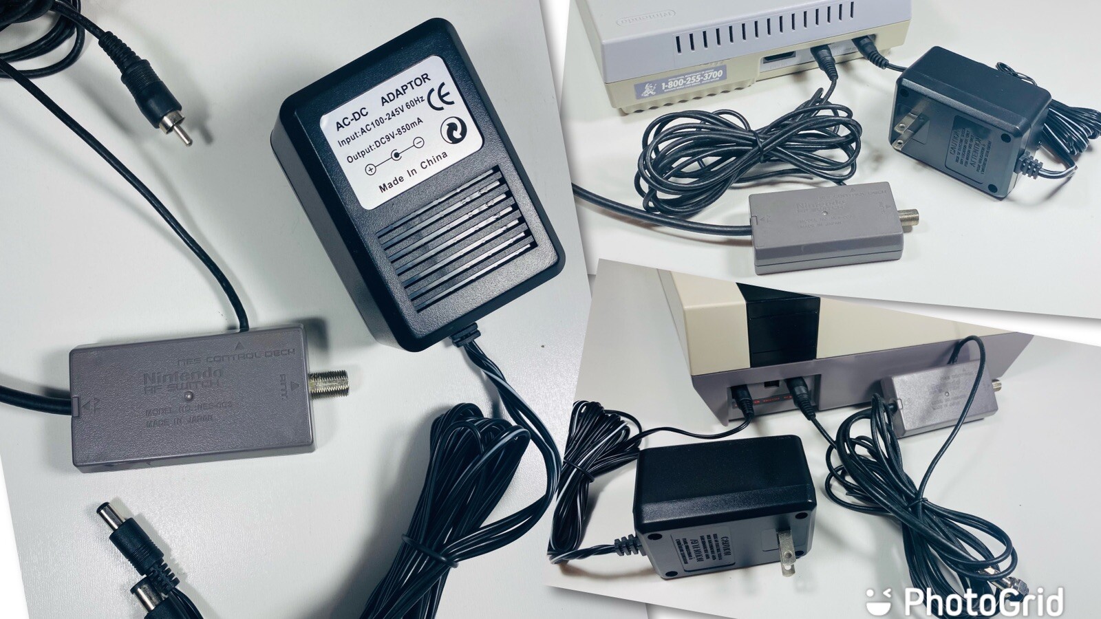 Nintendo SNES NES-003 RF Switch + AC Adapter Connect Cables for Nintendo Console